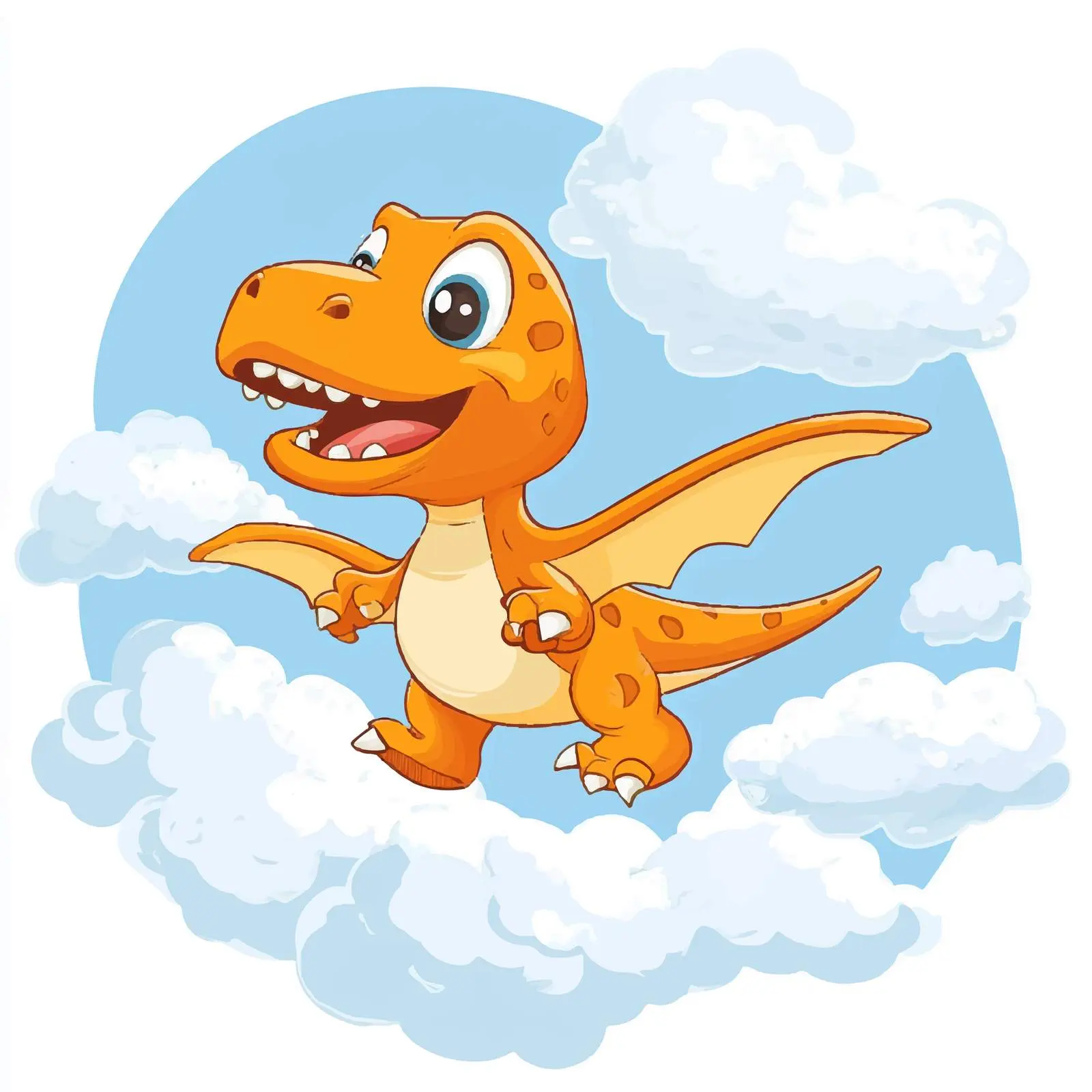 Flying Dinosaurs in Cartoon Blue Sky Vector – free flying image from Dotvec
