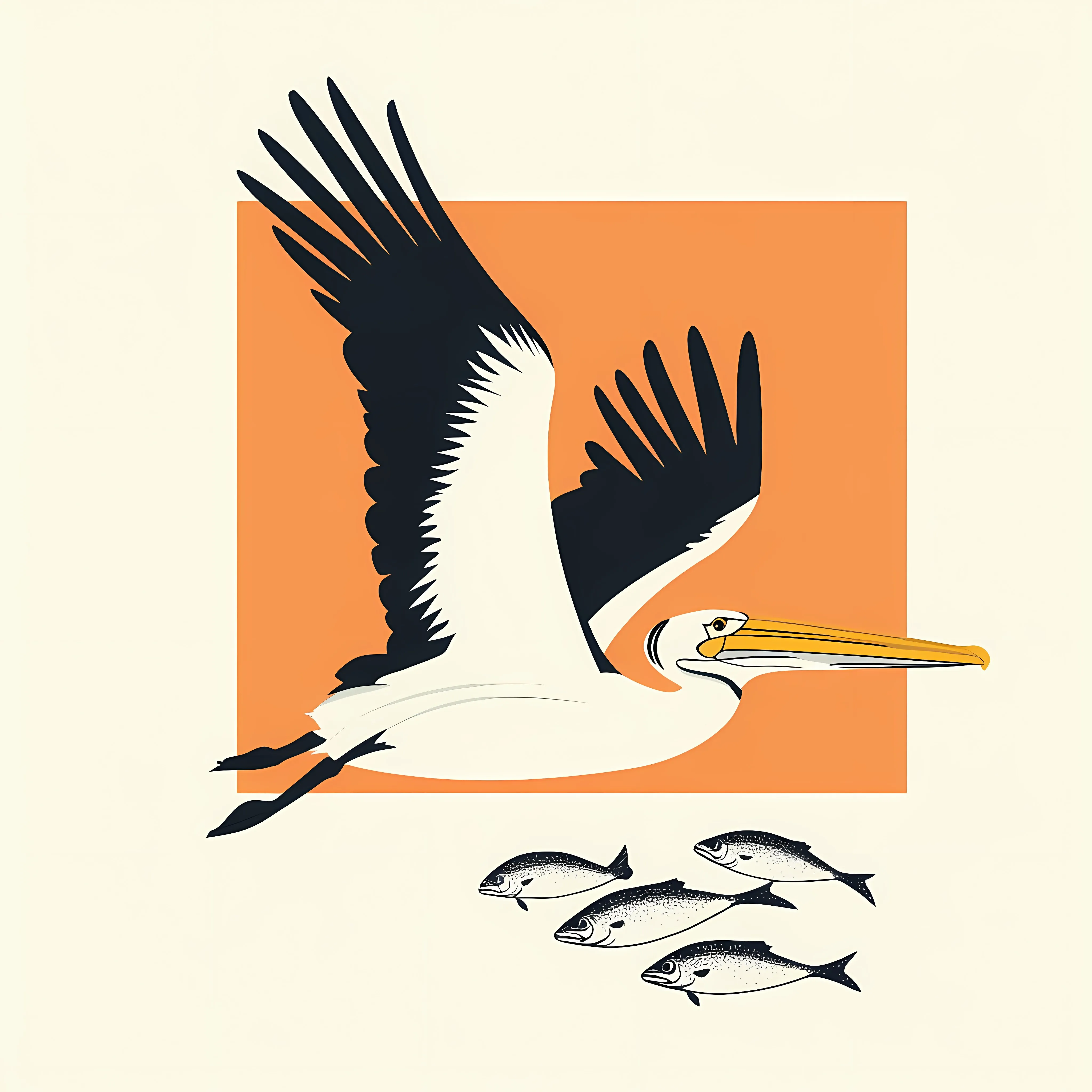 Pelican Catching Fish Vector Illustration — free download from Dotvec