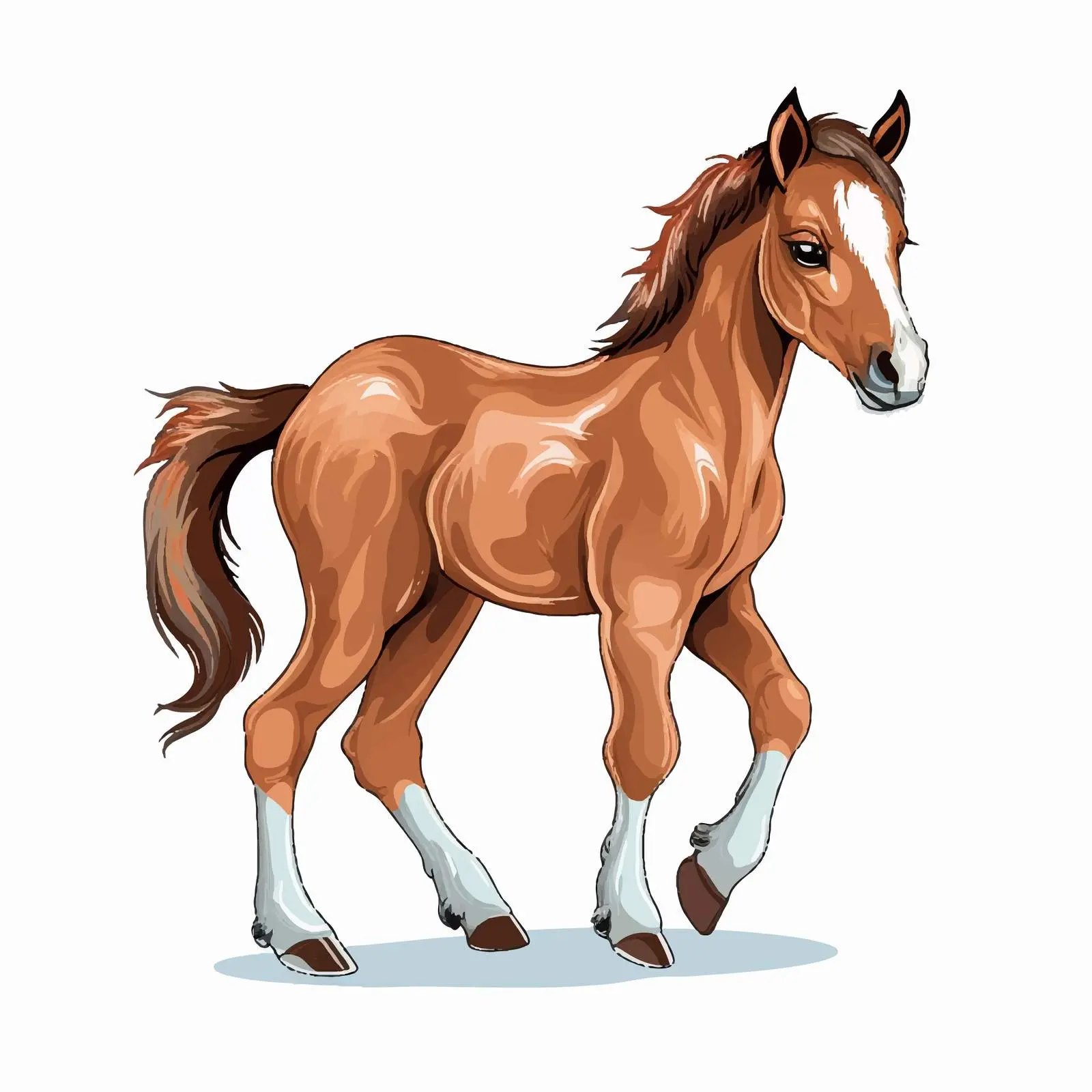 Line Art Foal Illustration on White Background — free download from Dotvec