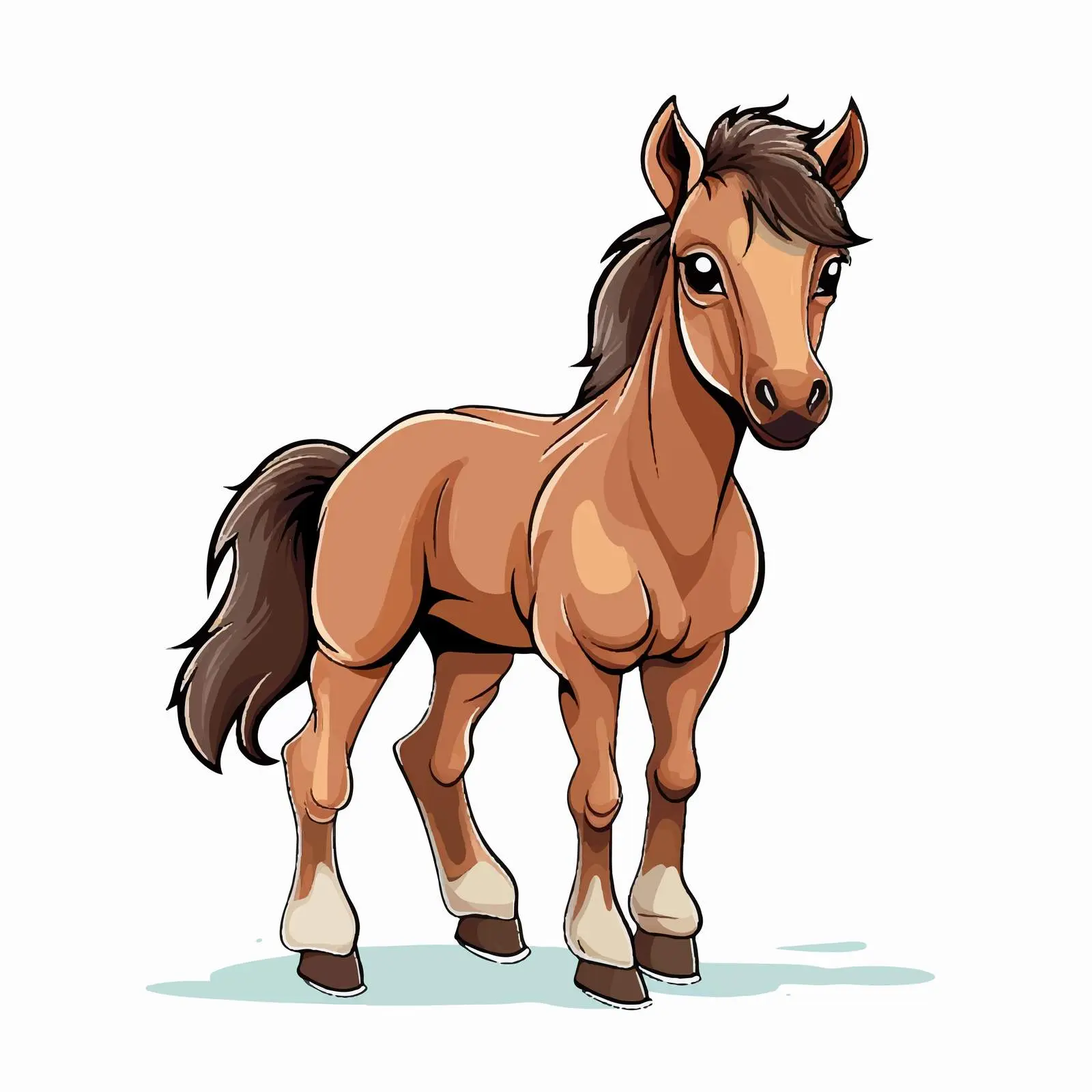 Adorable Foal Line Art Vector Illustration — free download from Dotvec