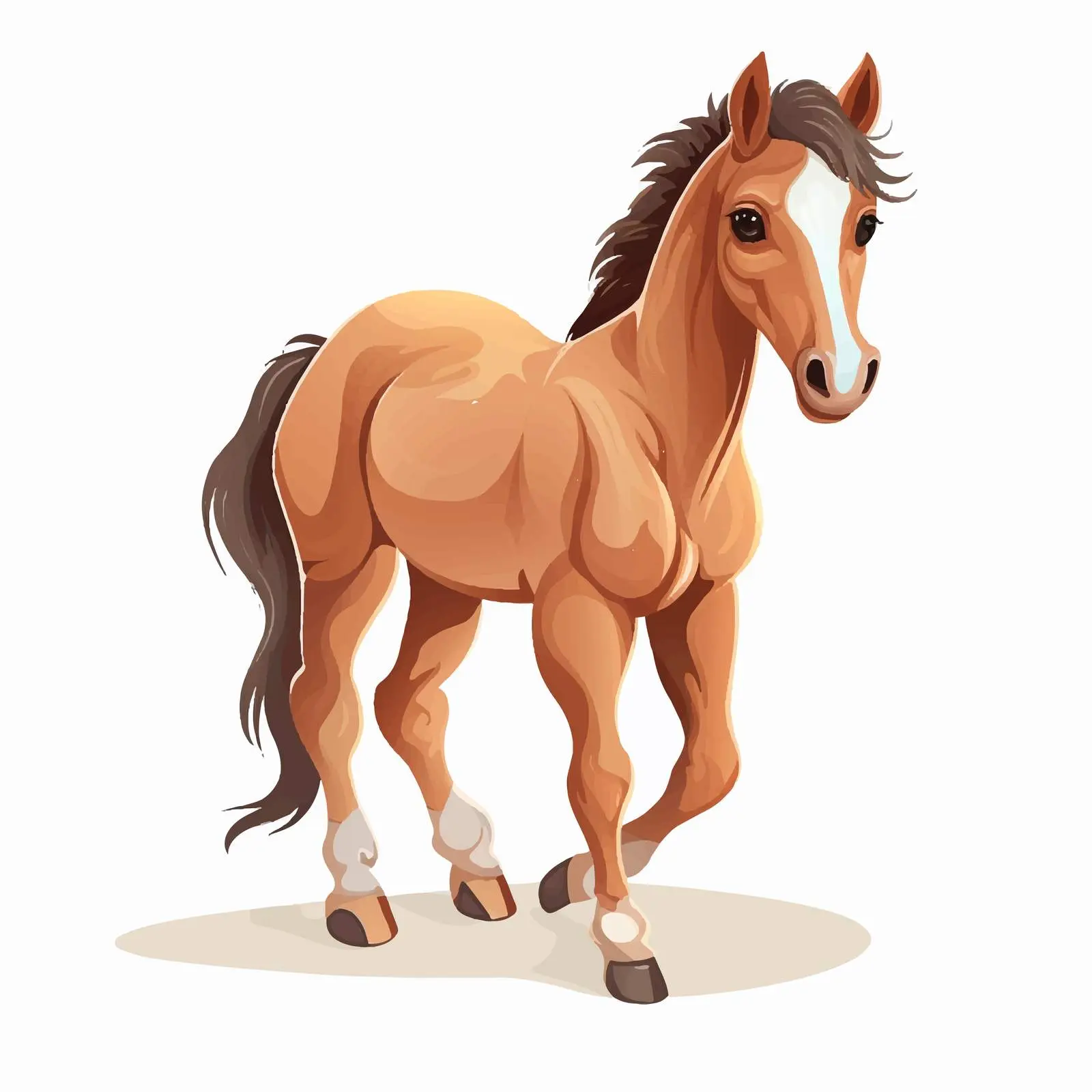Top View Foal Vector Illustration on White Background — free download from Dotvec