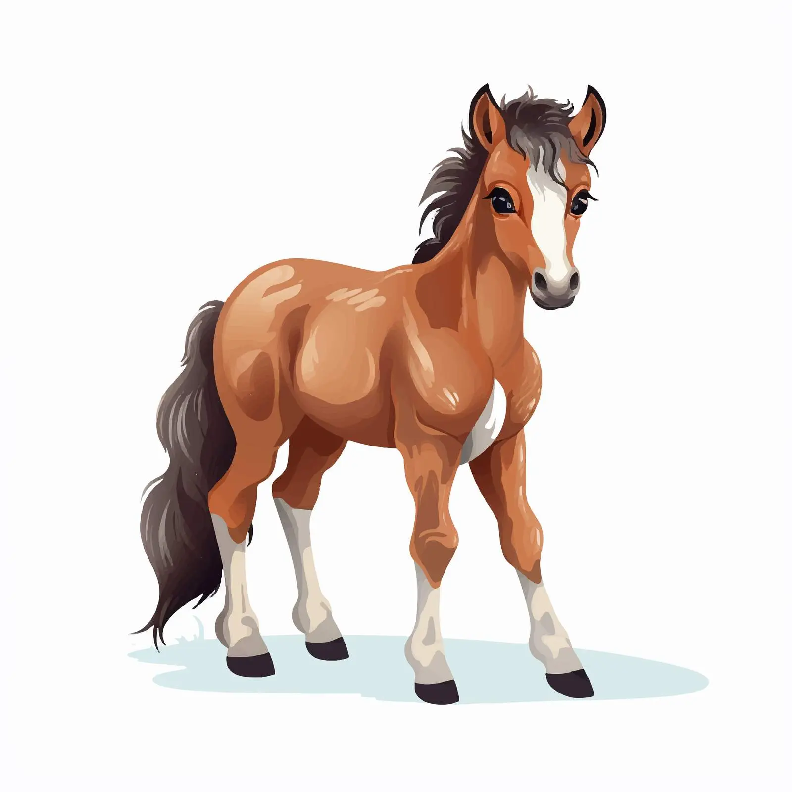 Top View Foal Vector Illustration on White Background — free download from Dotvec