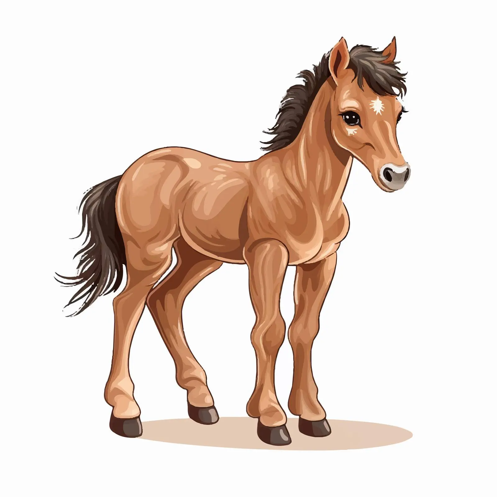 Top View Foal Vector Illustration on White Background — free download from Dotvec