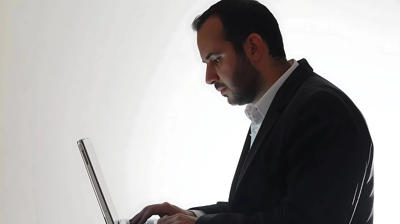 Focused Businessman in Factory Using Laptop — free download from Dotvec