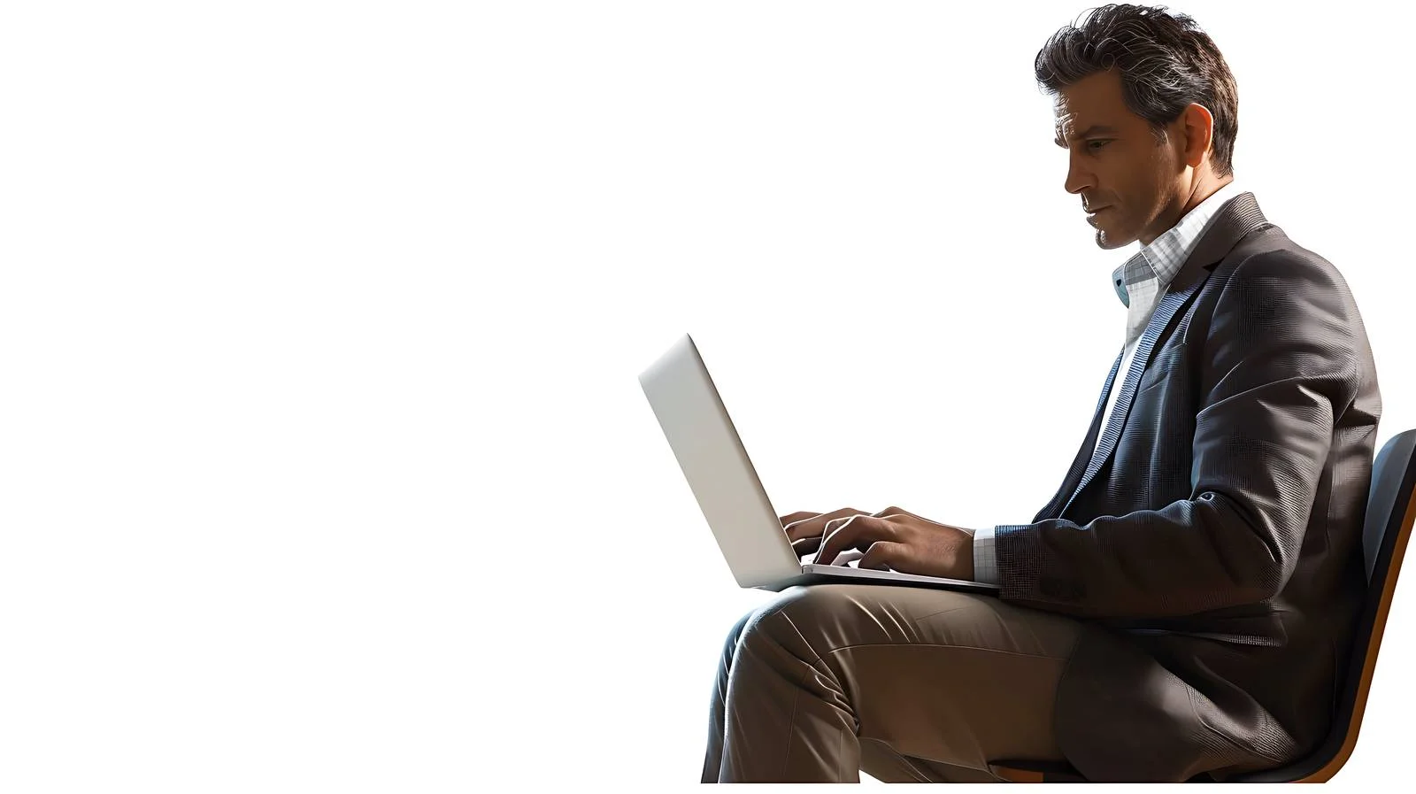 Focused Businessman in Factory Using Laptop — free download from Dotvec