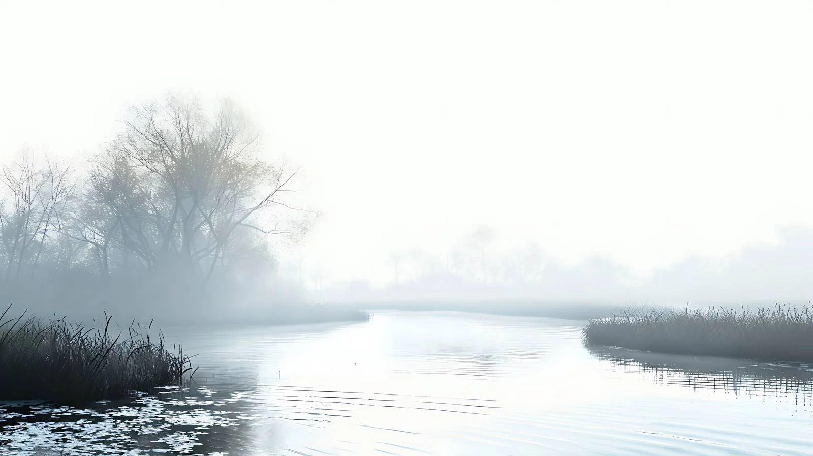 Serene Foggy River Scene in Isolation — free download from Dotvec