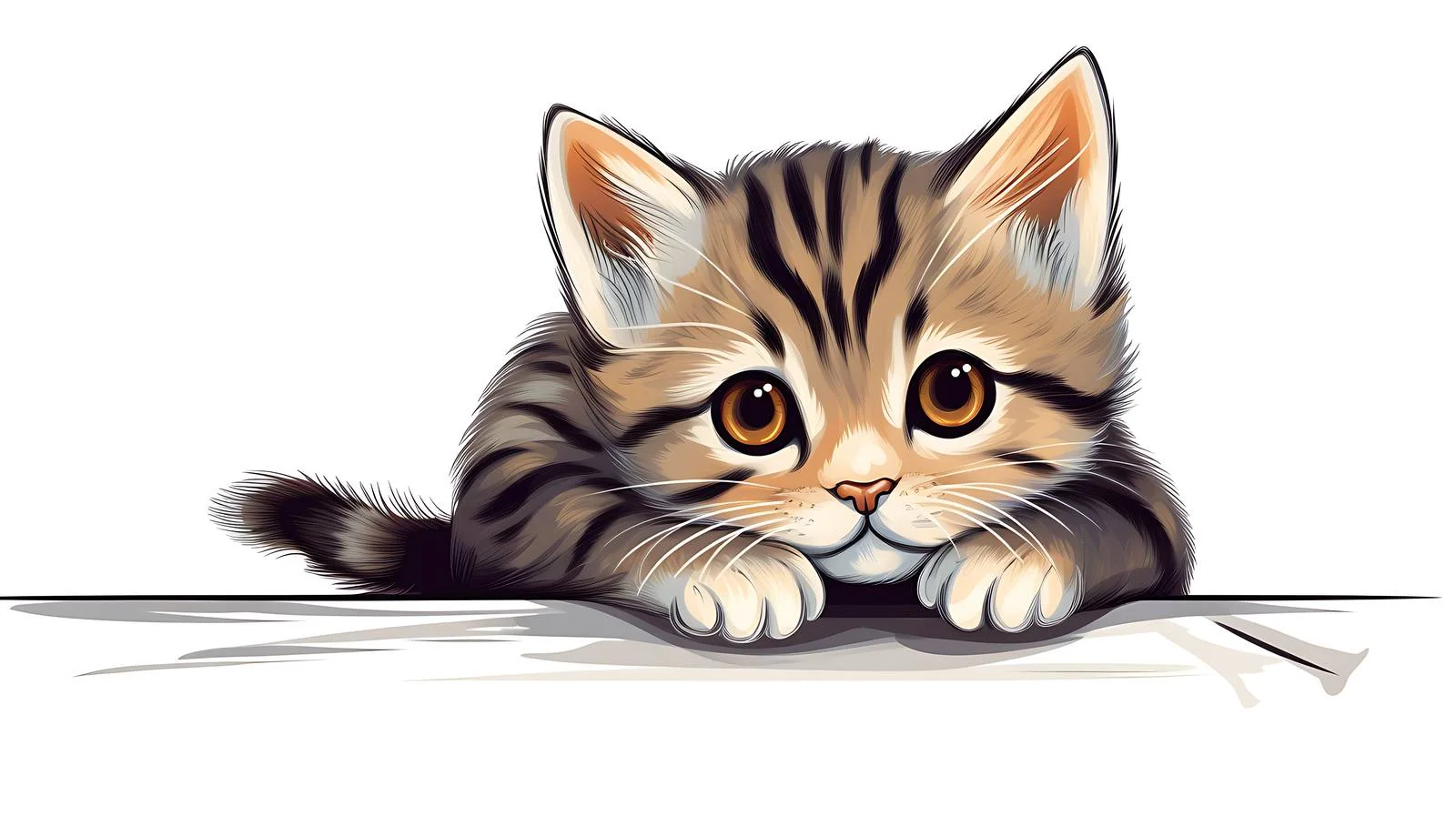 Detailed Hand-Drawn Fold Cat Illustration — free download from Dotvec