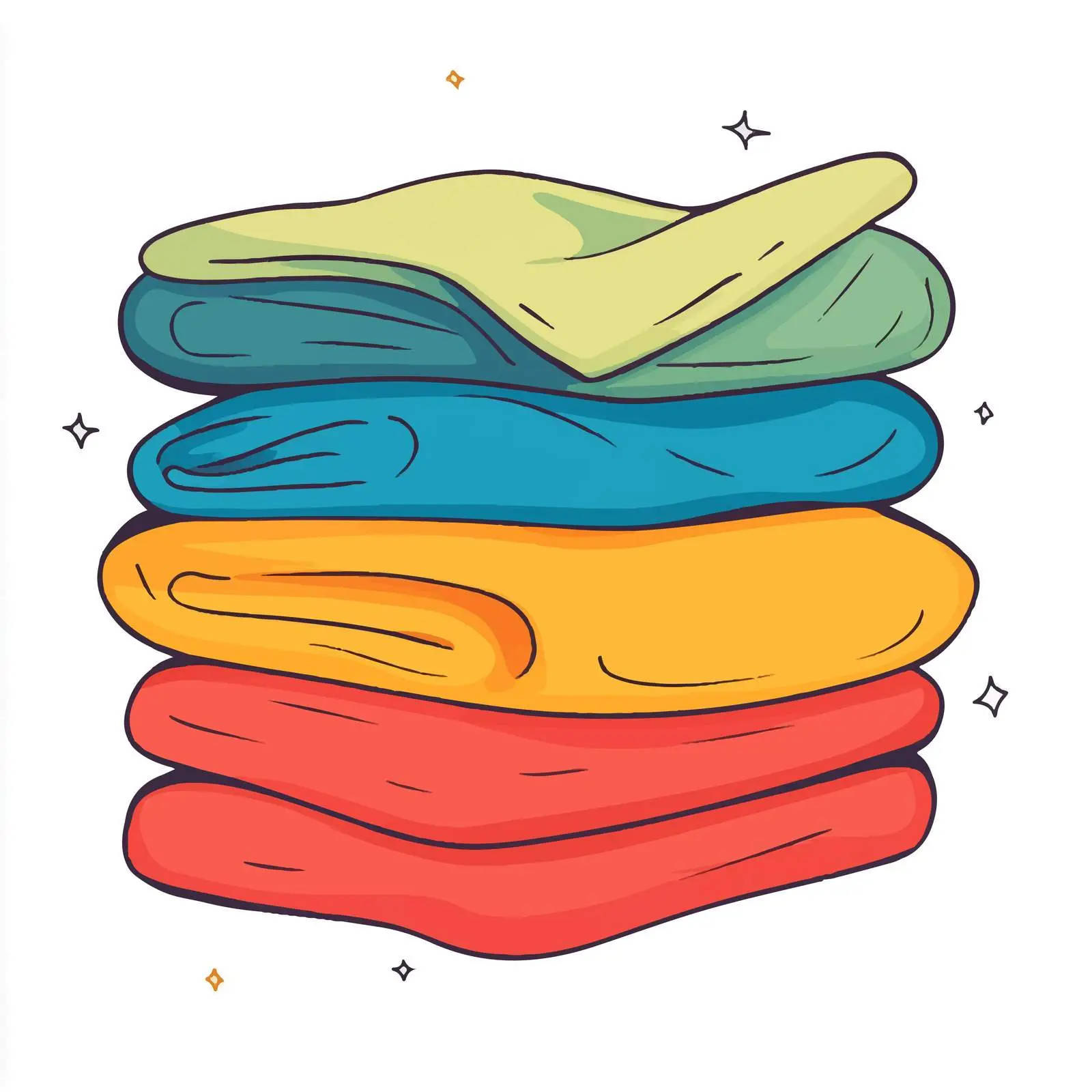 Folded Cloth Vector Illustration in Hand-Drawn Style – free fabric illustration image from Dotvec