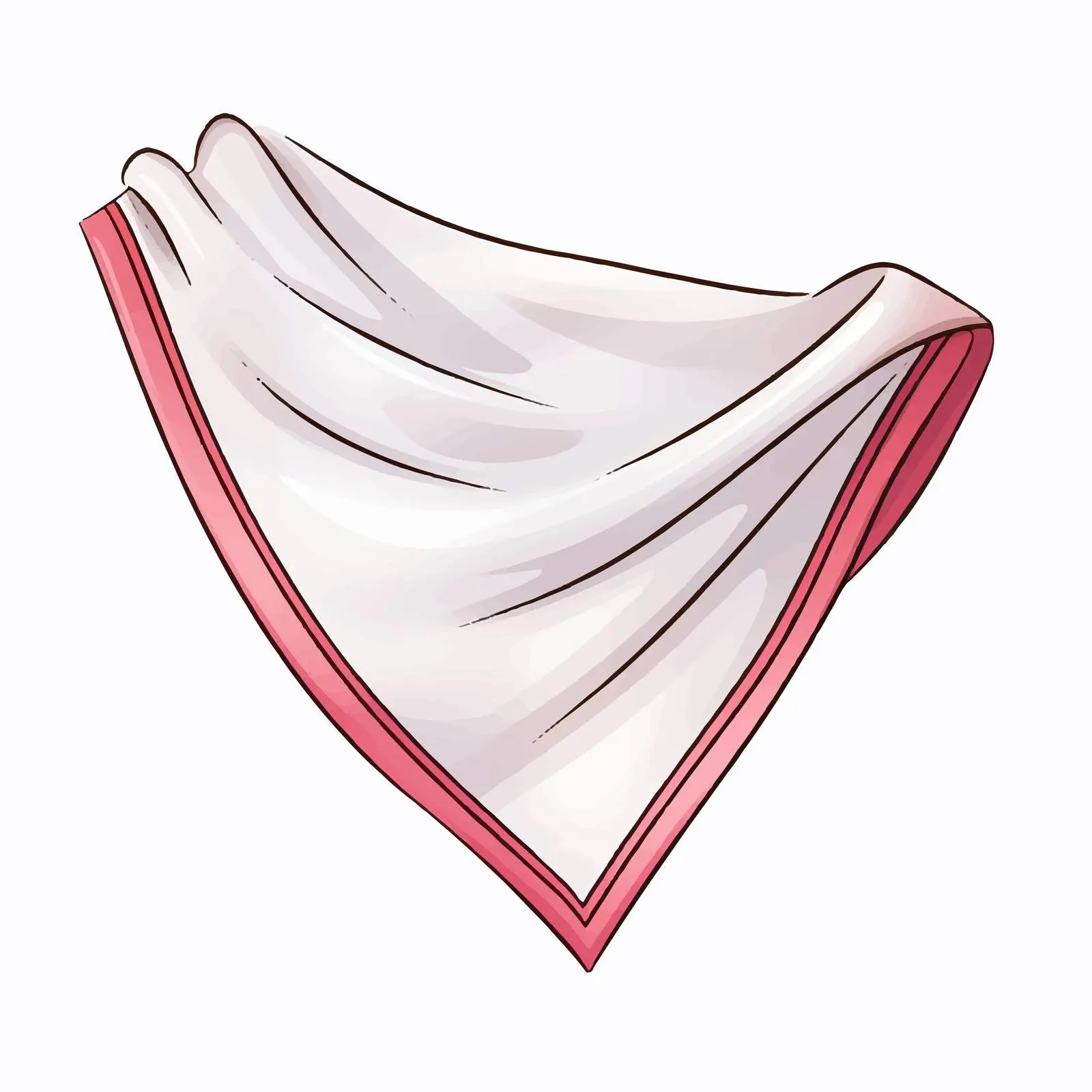 Folded Handkerchief Line Vector Illustration — free download from Dotvec