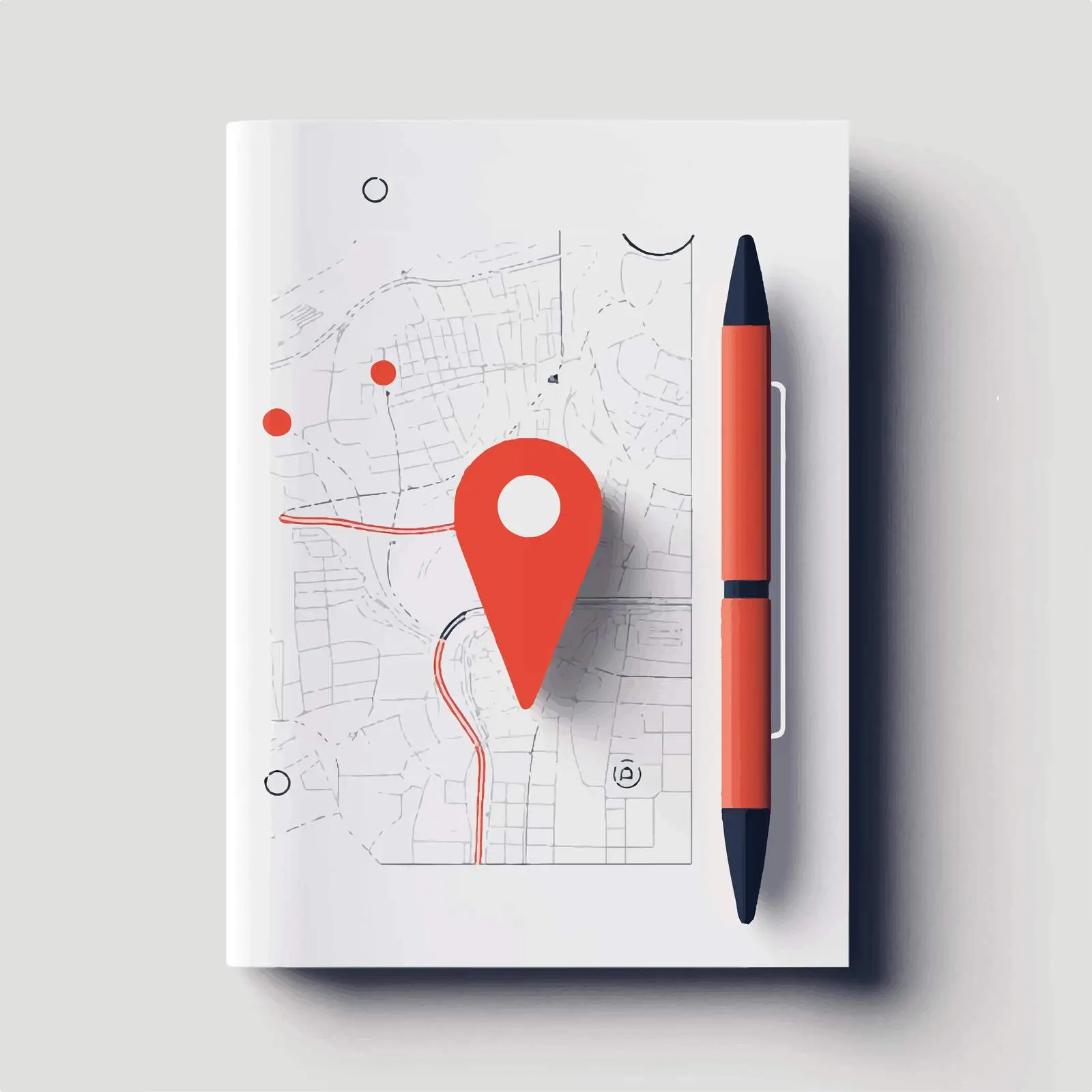 Flat Vector Illustration of Folded Map with Pin – free navigation tool image from Dotvec