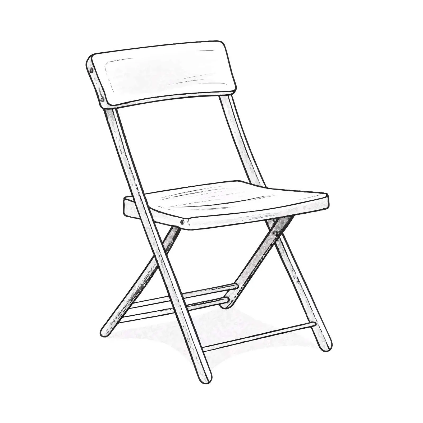 Folding Chair Vector Sketch on White Background – free stylized chair image from Dotvec