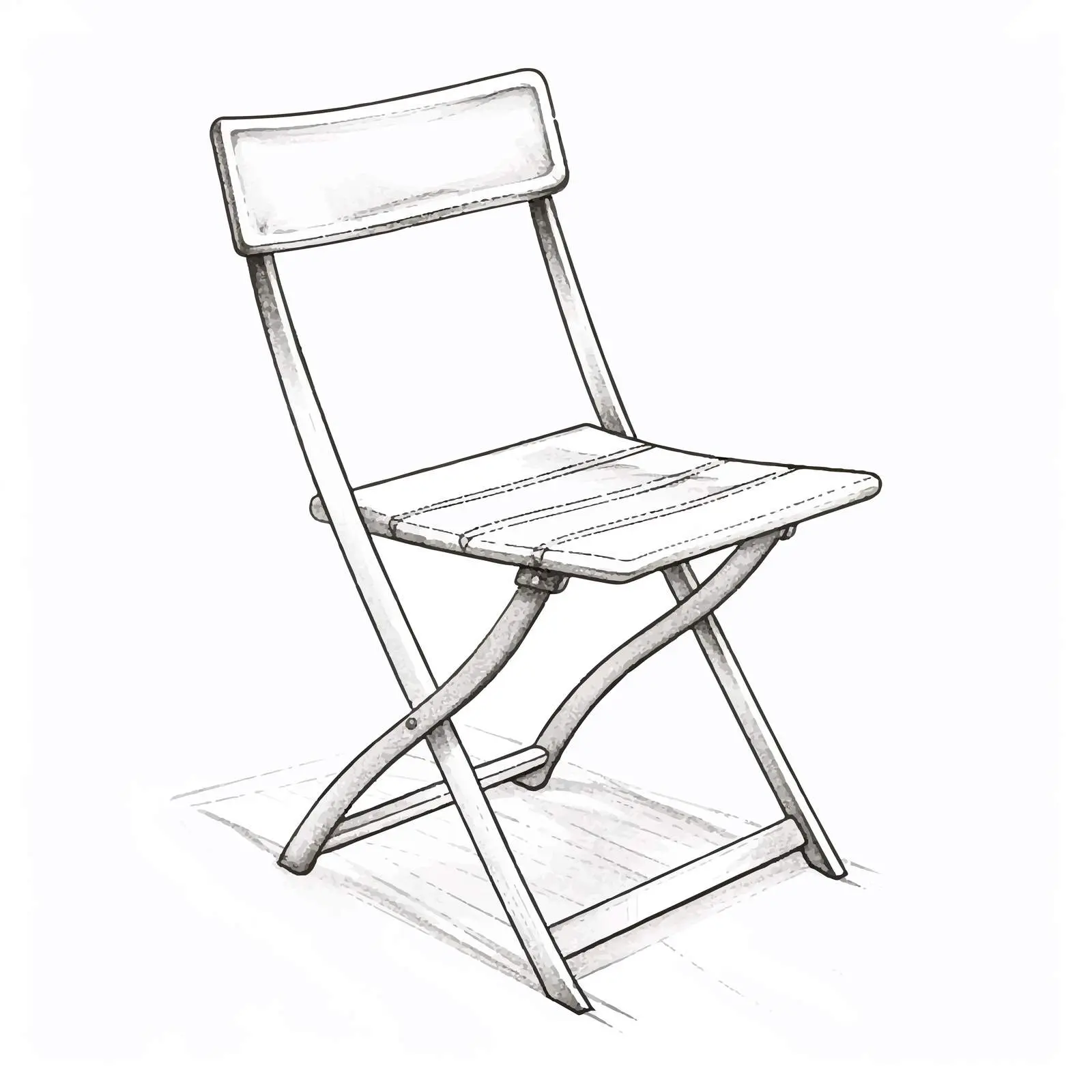 Folding Chair Vector Illustration on White Background – free sketch illustration image from Dotvec