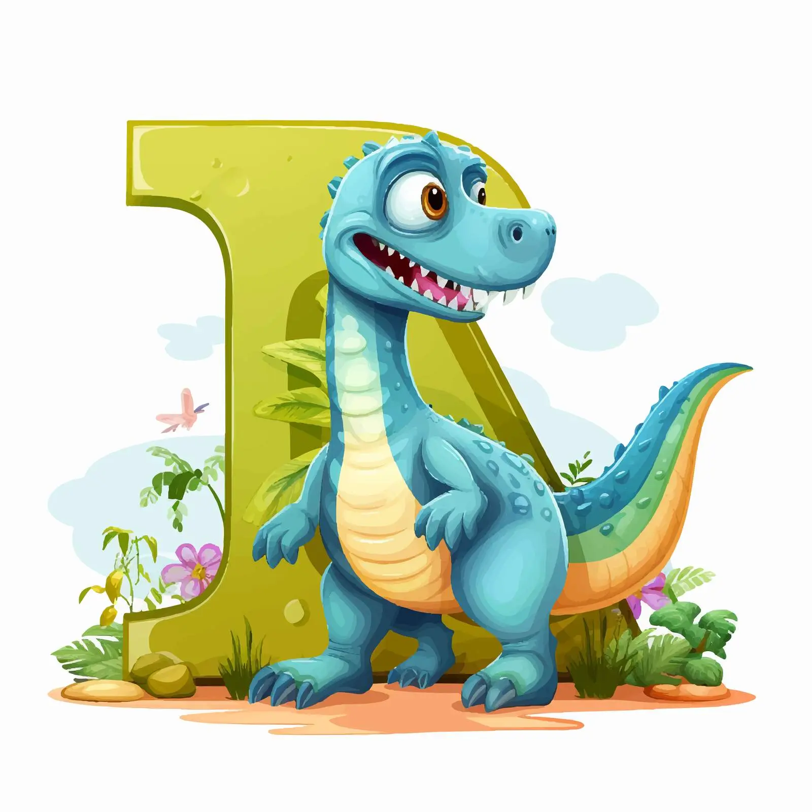 Dinosaur Character Alphabet Font Design — free download from Dotvec