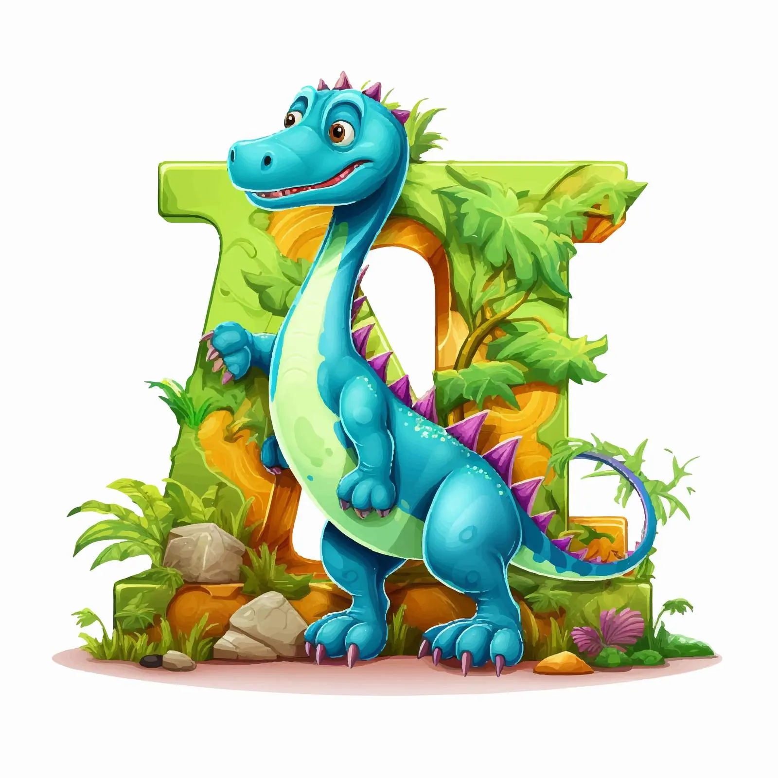 Dinosaur Character Font Design for English Alphabets — free download from Dotvec