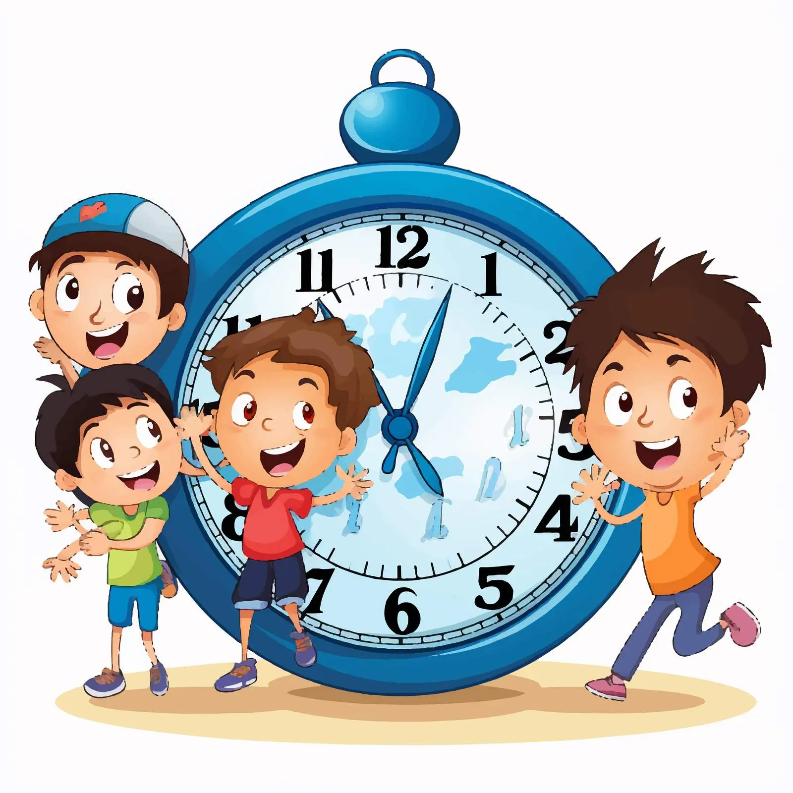 Kids Clock Time Spelling Font Design — free download from Dotvec