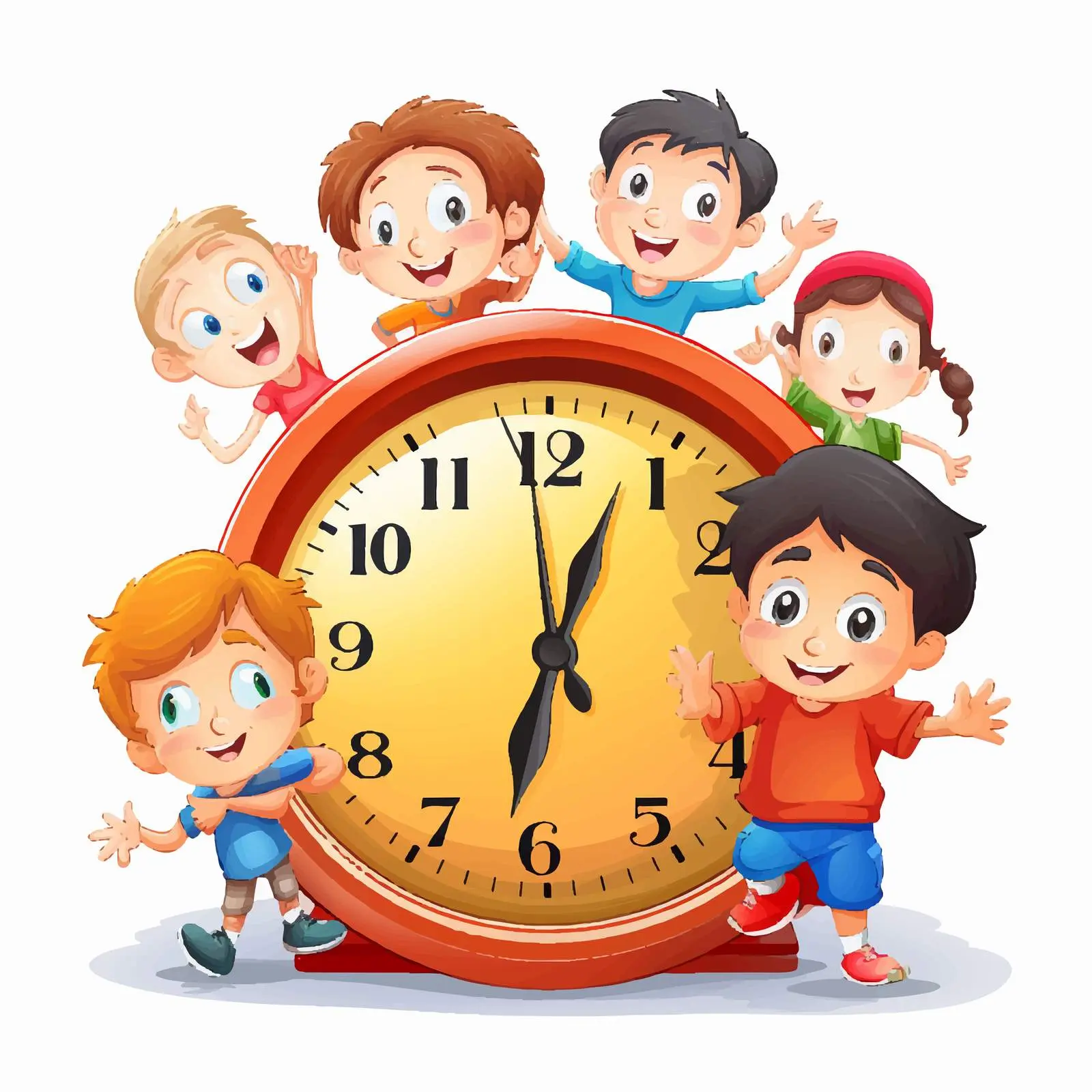 Kids Clock Font Design Spelling Time — free download from Dotvec