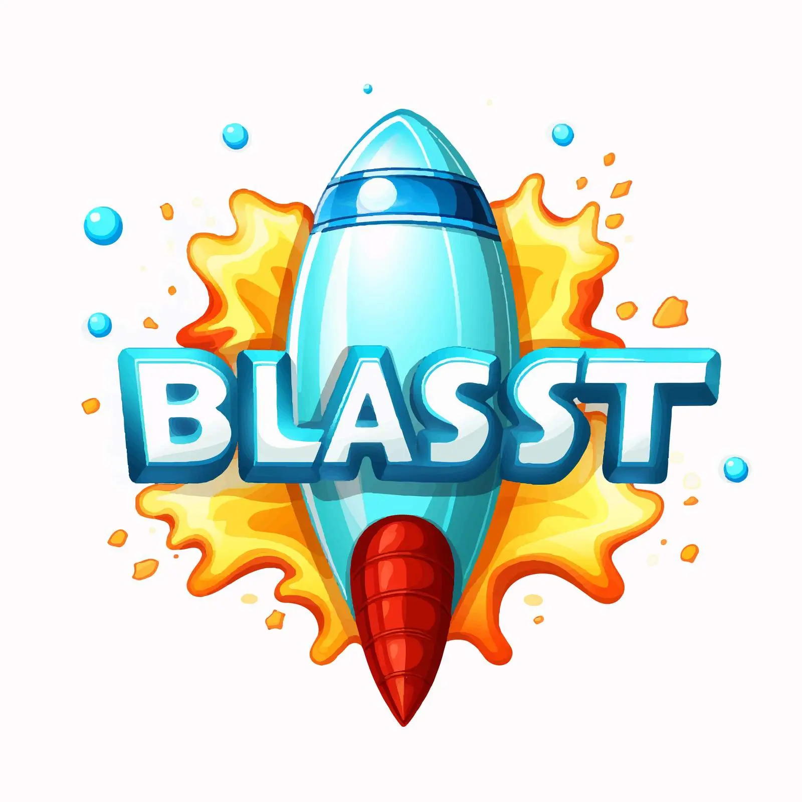 Bold Font Design for Blast Off Illustration — free download from Dotvec