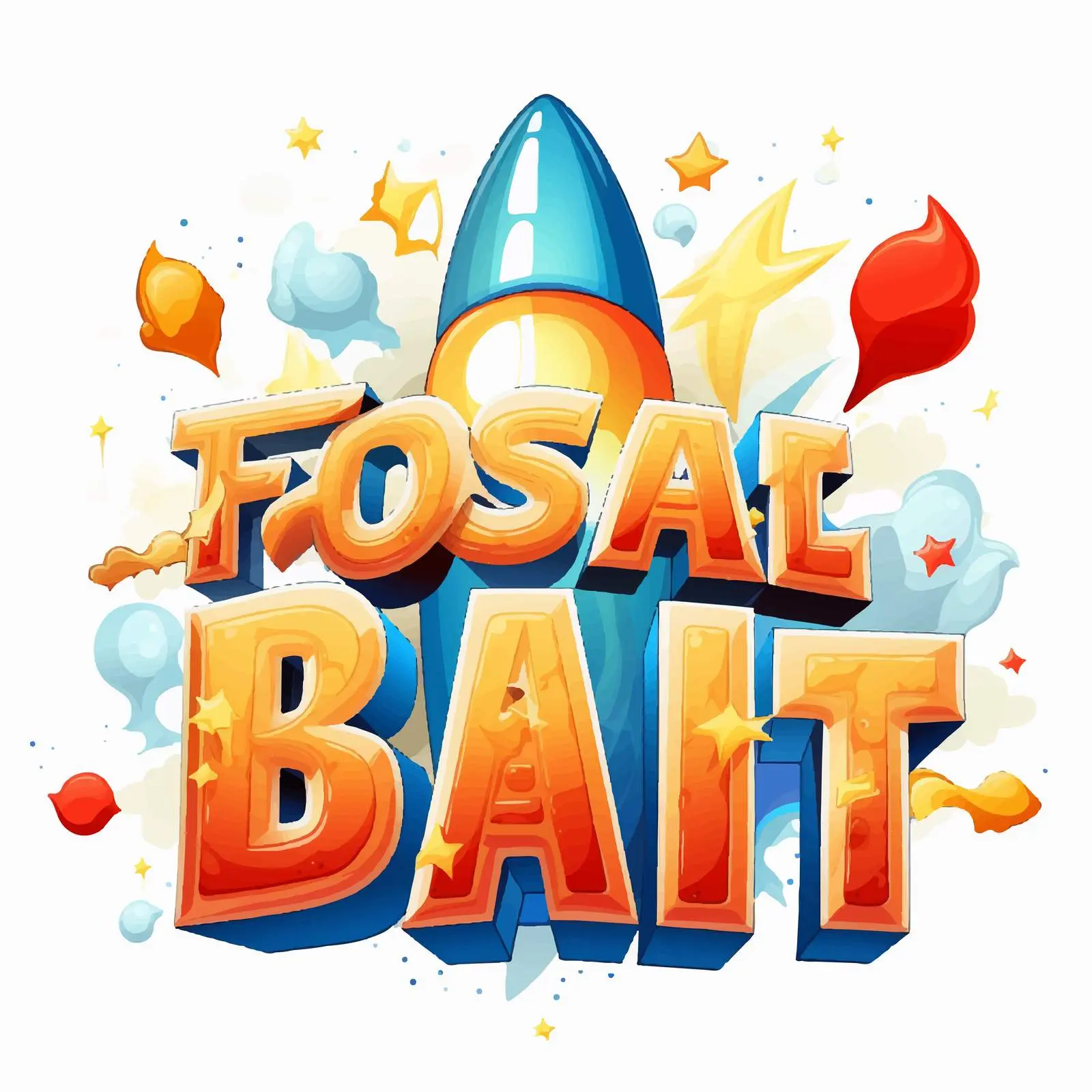 Creative Font Design for Blast Off Illustration — free download from Dotvec