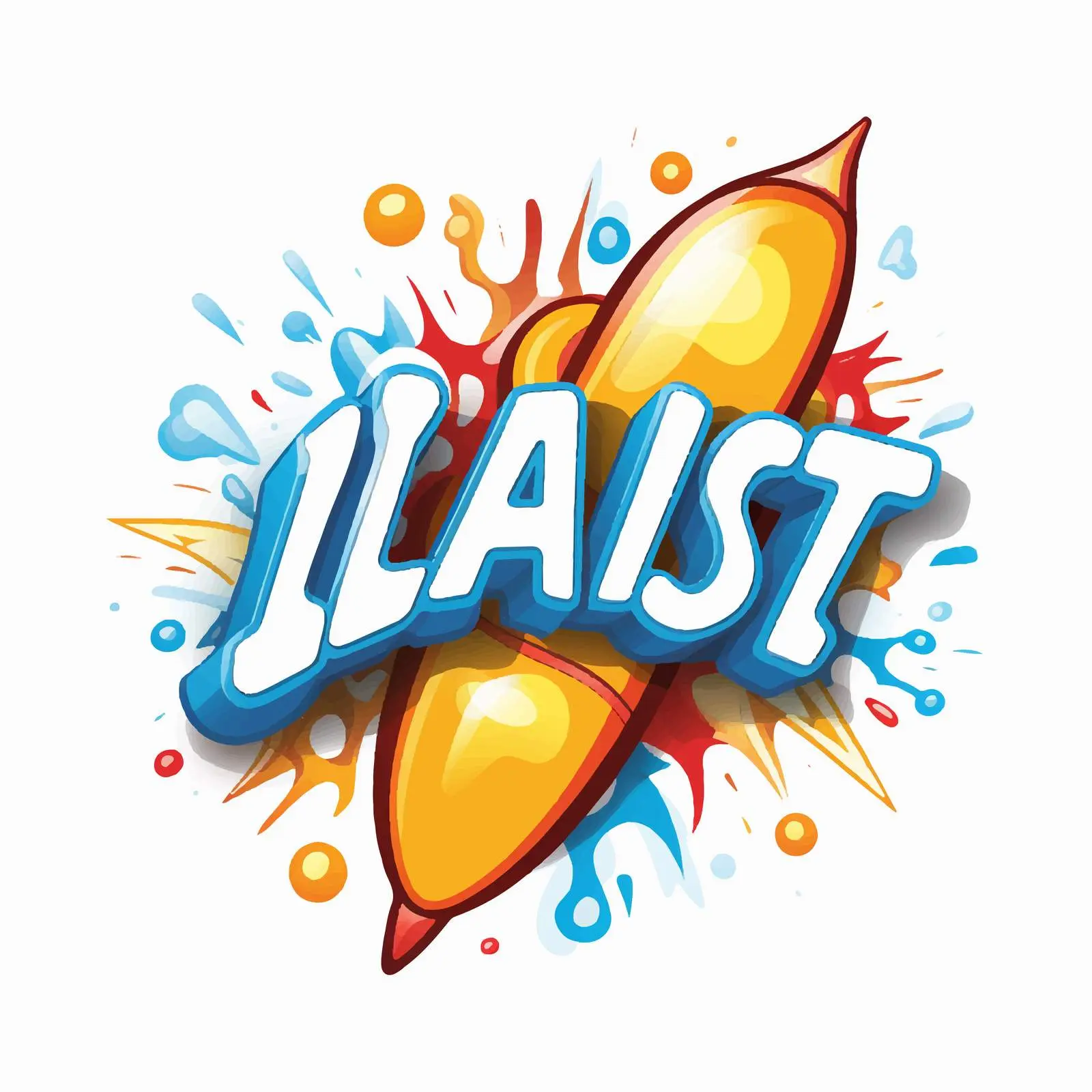 Font Design for Blast Off Illustration — free download from Dotvec