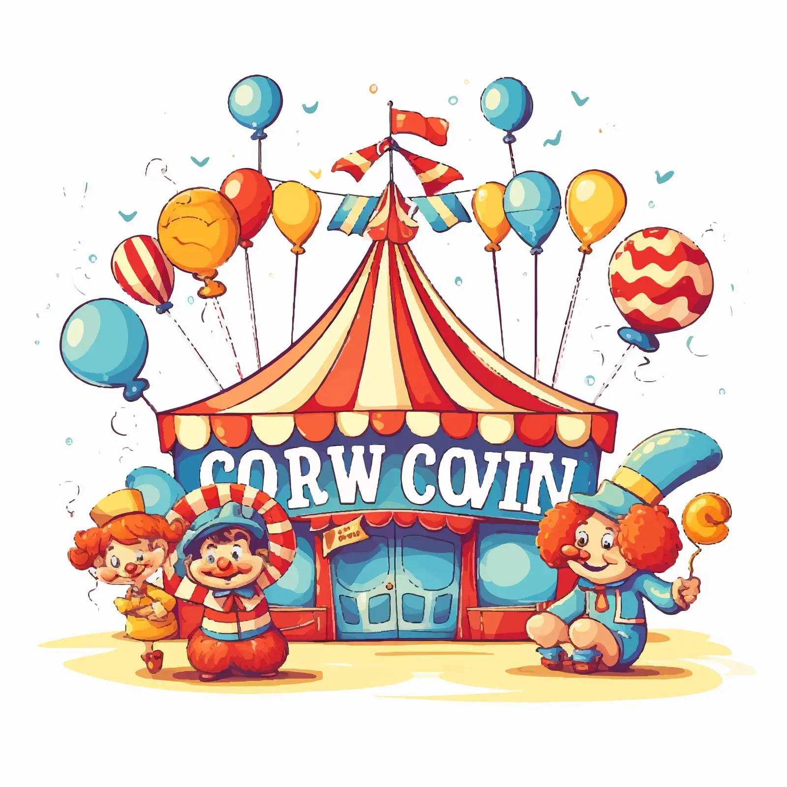 Circus Clown Typography Design for Events — free download from Dotvec