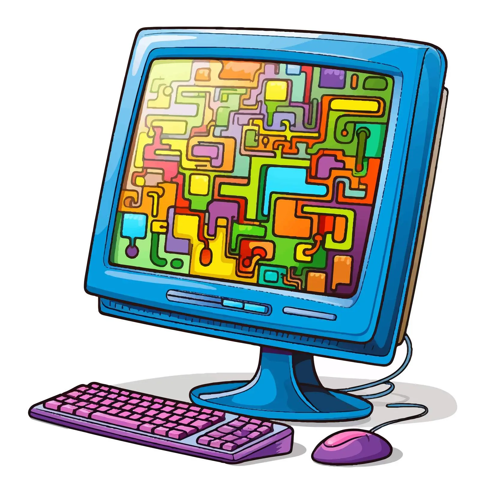 Font Design Illustration for Computer Screen – free digital typography image from Dotvec