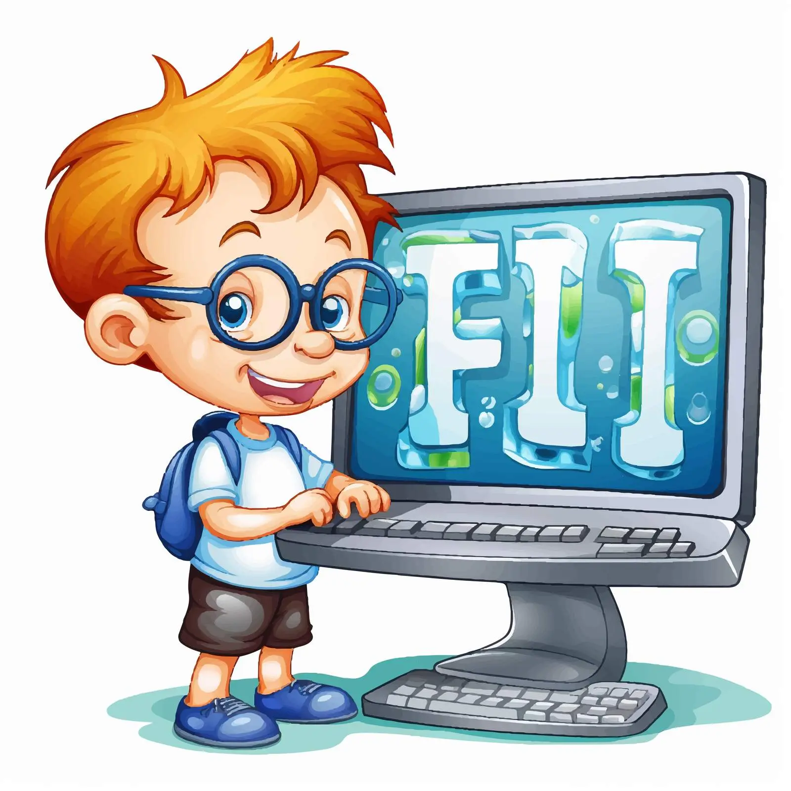 Font Design on Computer Screen Illustration — free download from Dotvec