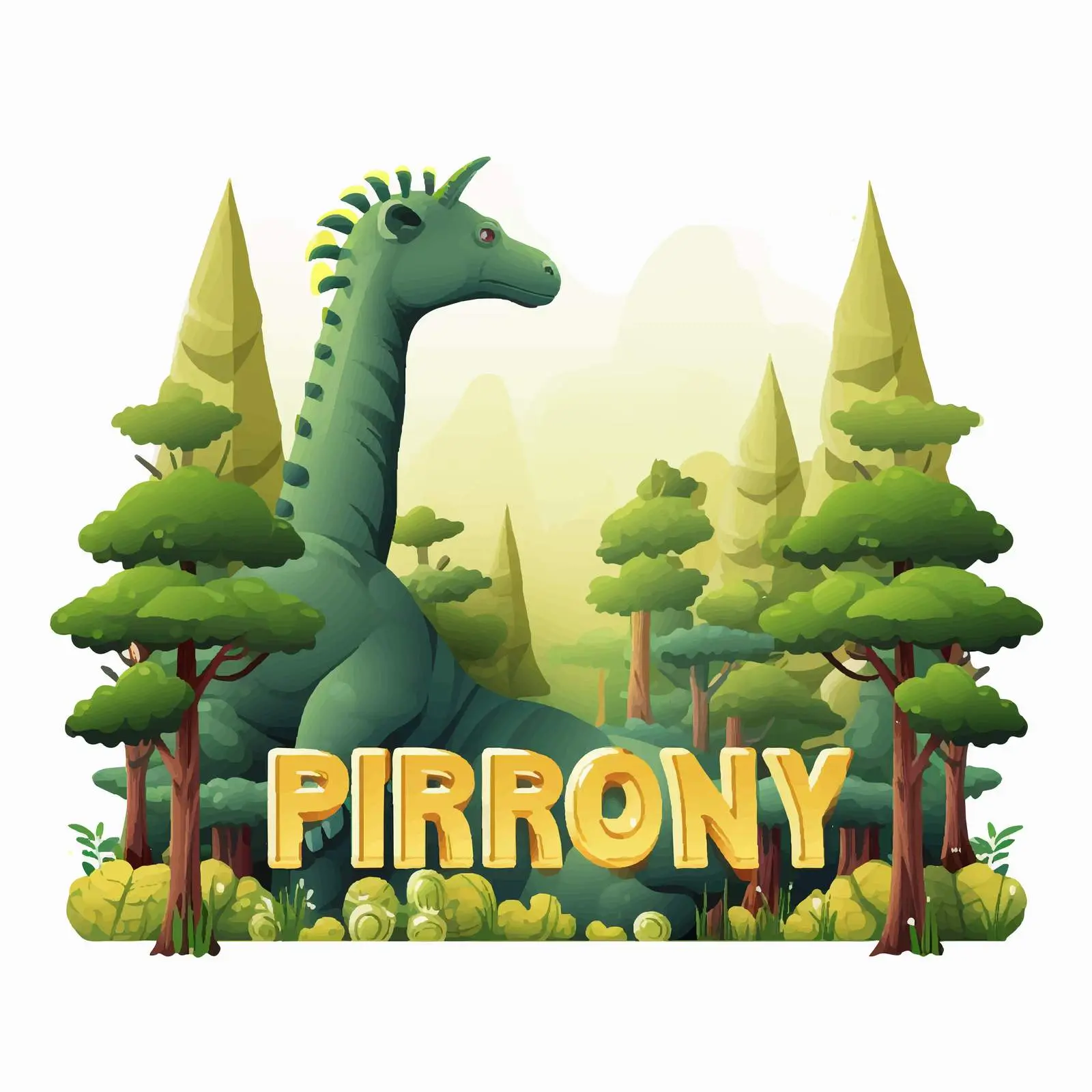 Dino Party Word Design with Parasaurolophus — free download from Dotvec