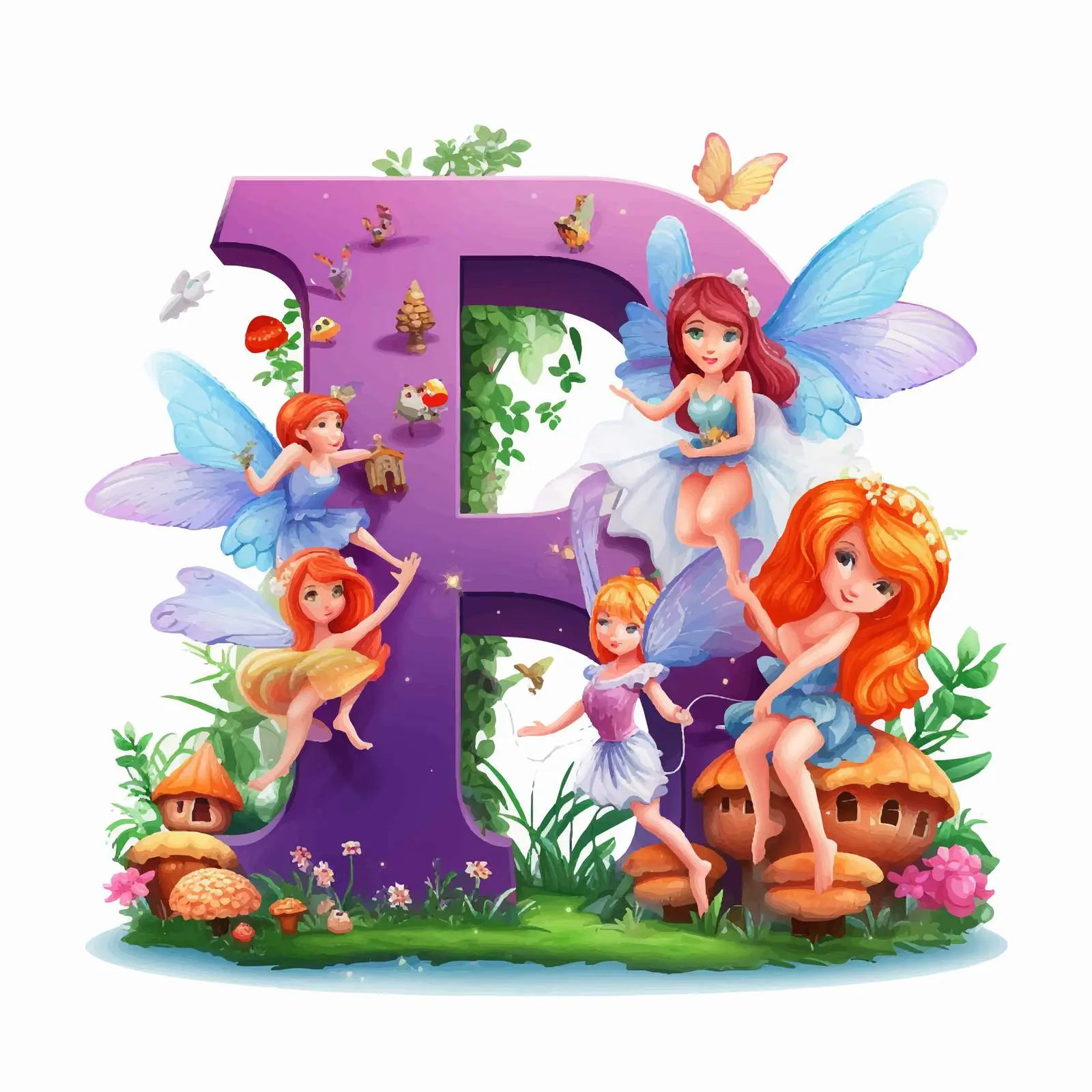 Whimsical Font Design for Fairies Illustration – free decorative fonts image from Dotvec