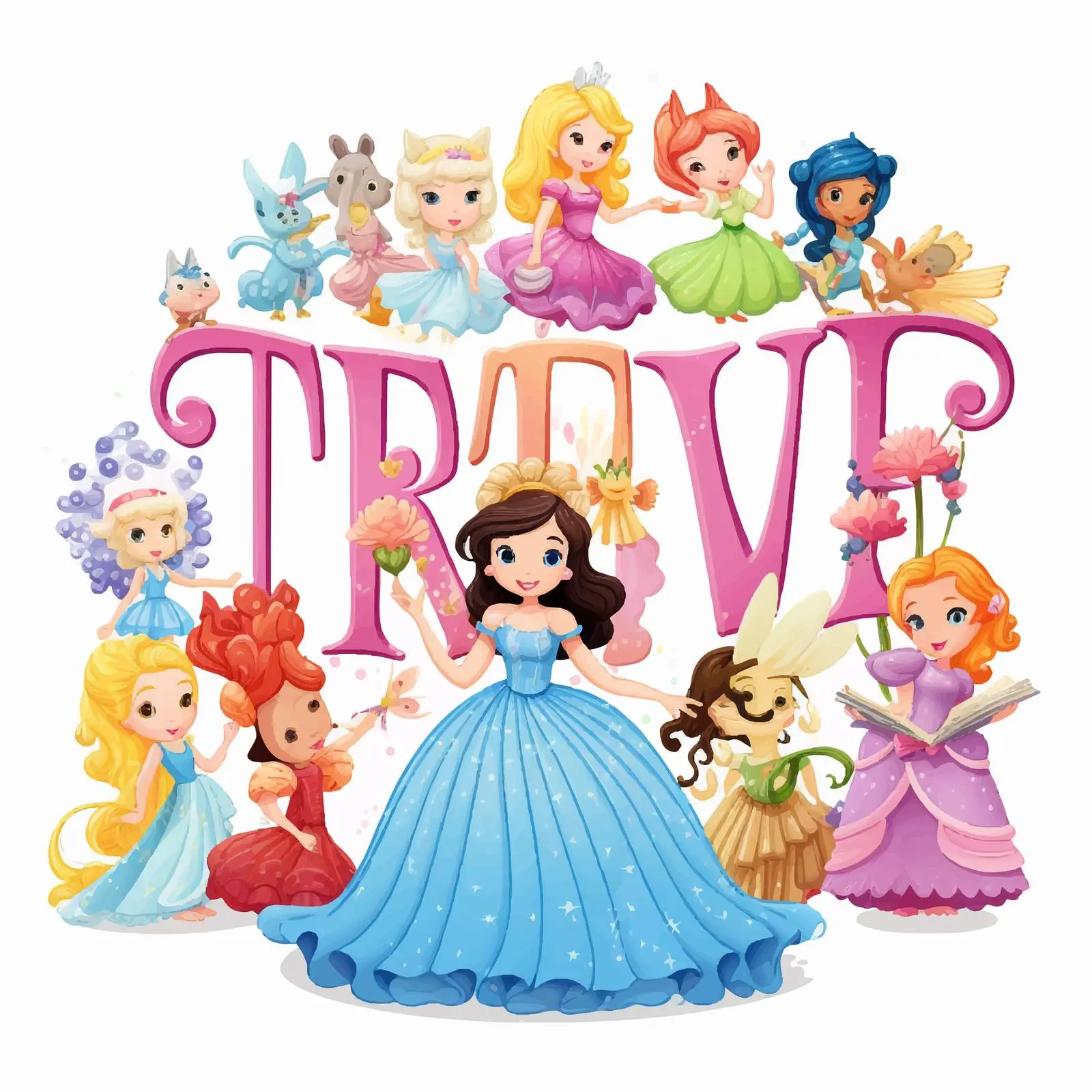 Fairy Princess Font Design with Illustrations — free download from Dotvec