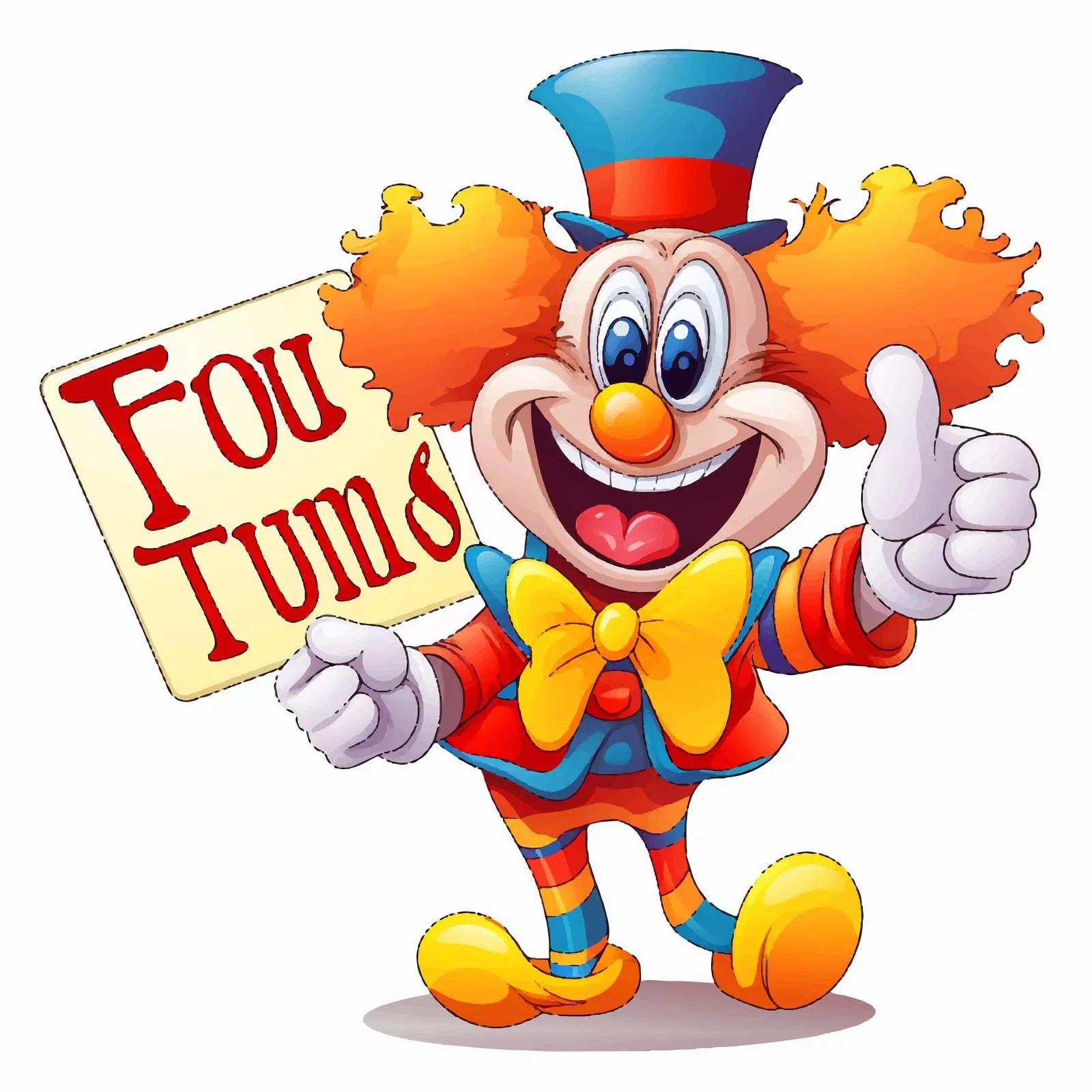 Fun Times Font Design with Funny Clown – free entertainment art image from Dotvec