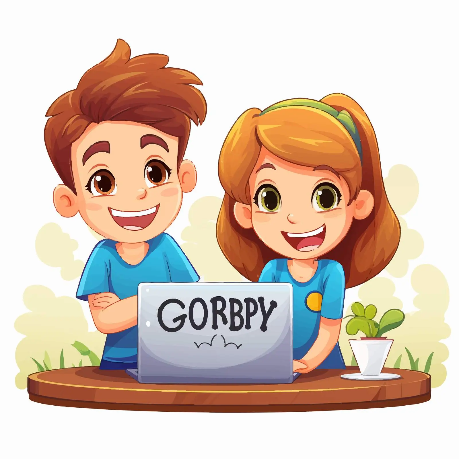 Good Vibes Font Design with Happy Kids — free download from Dotvec