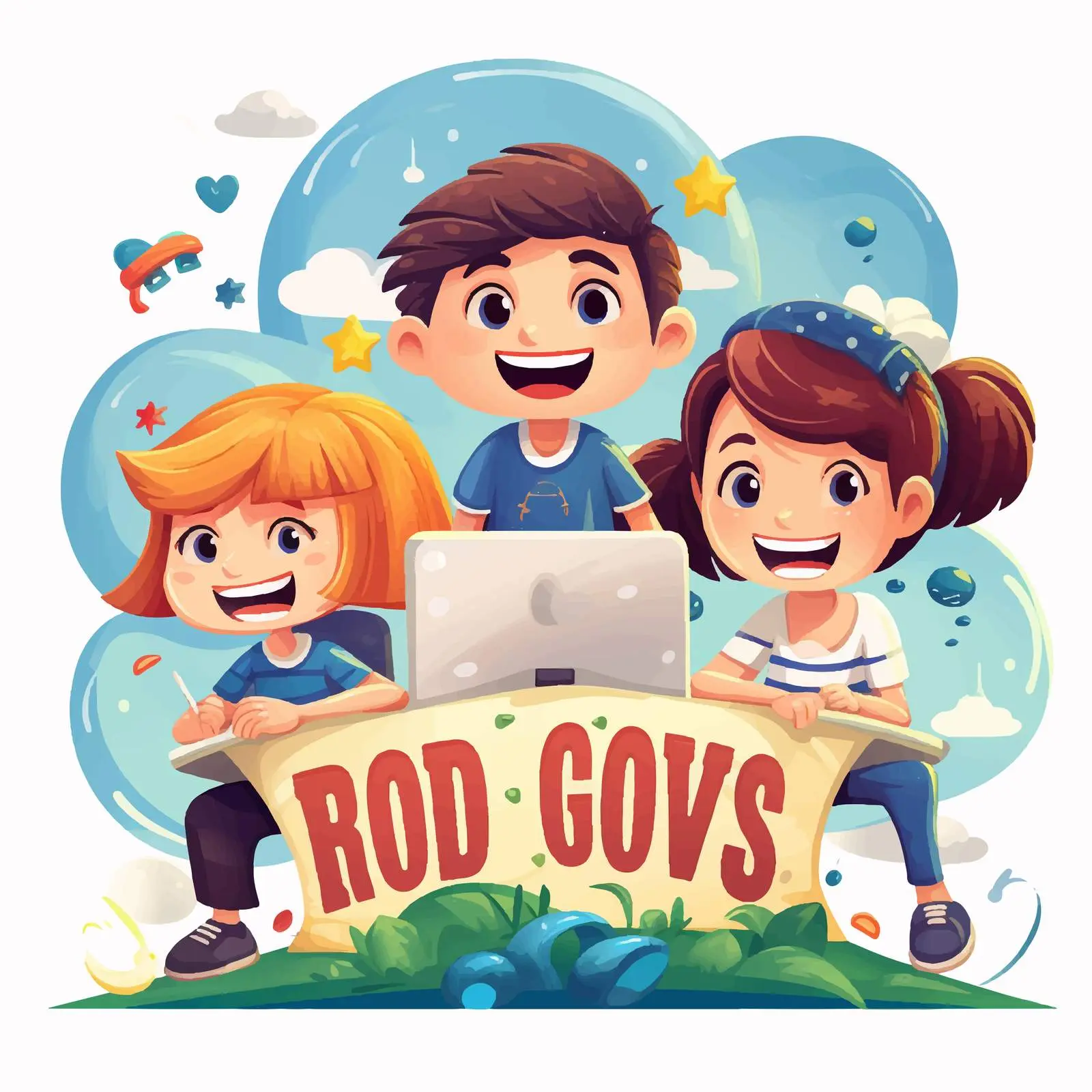 Good Vibes Typography with Joyful Kids — free download from Dotvec