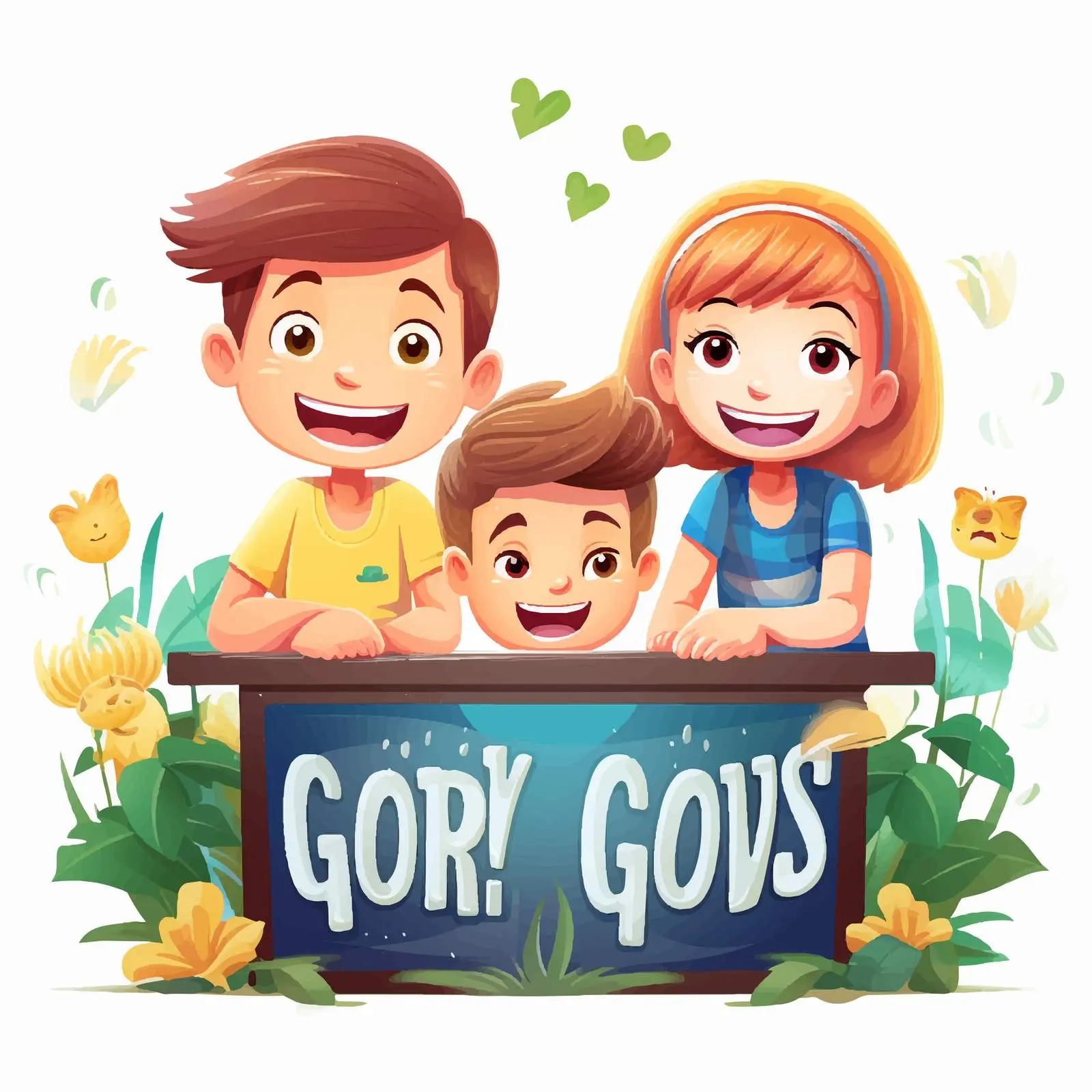 Happy Kids with Good Vibes Font Design — free download from Dotvec