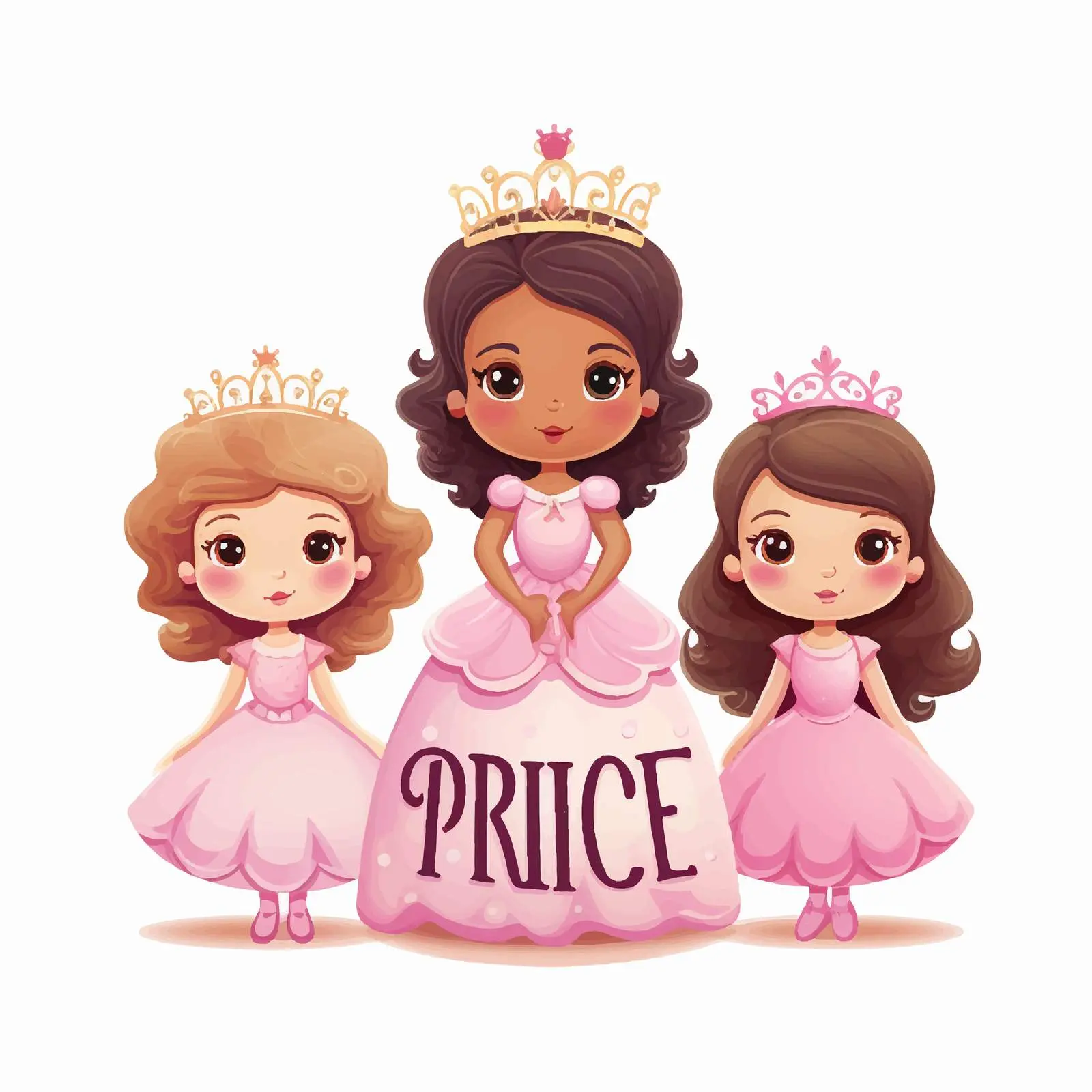Little Princess Font Design with Cute Princesses — free download from Dotvec