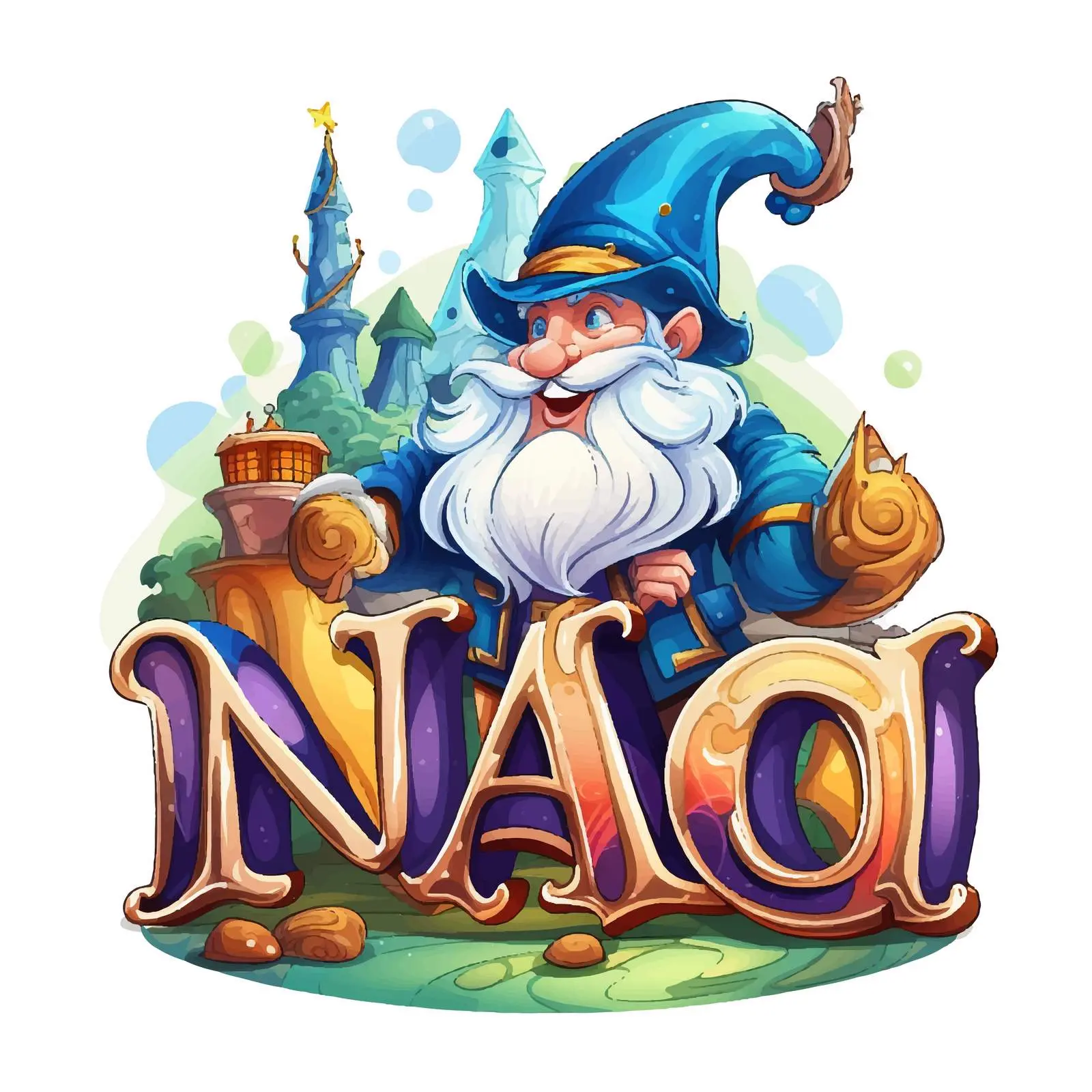 Magic Land Font Design with Wizard Character — free download from Dotvec