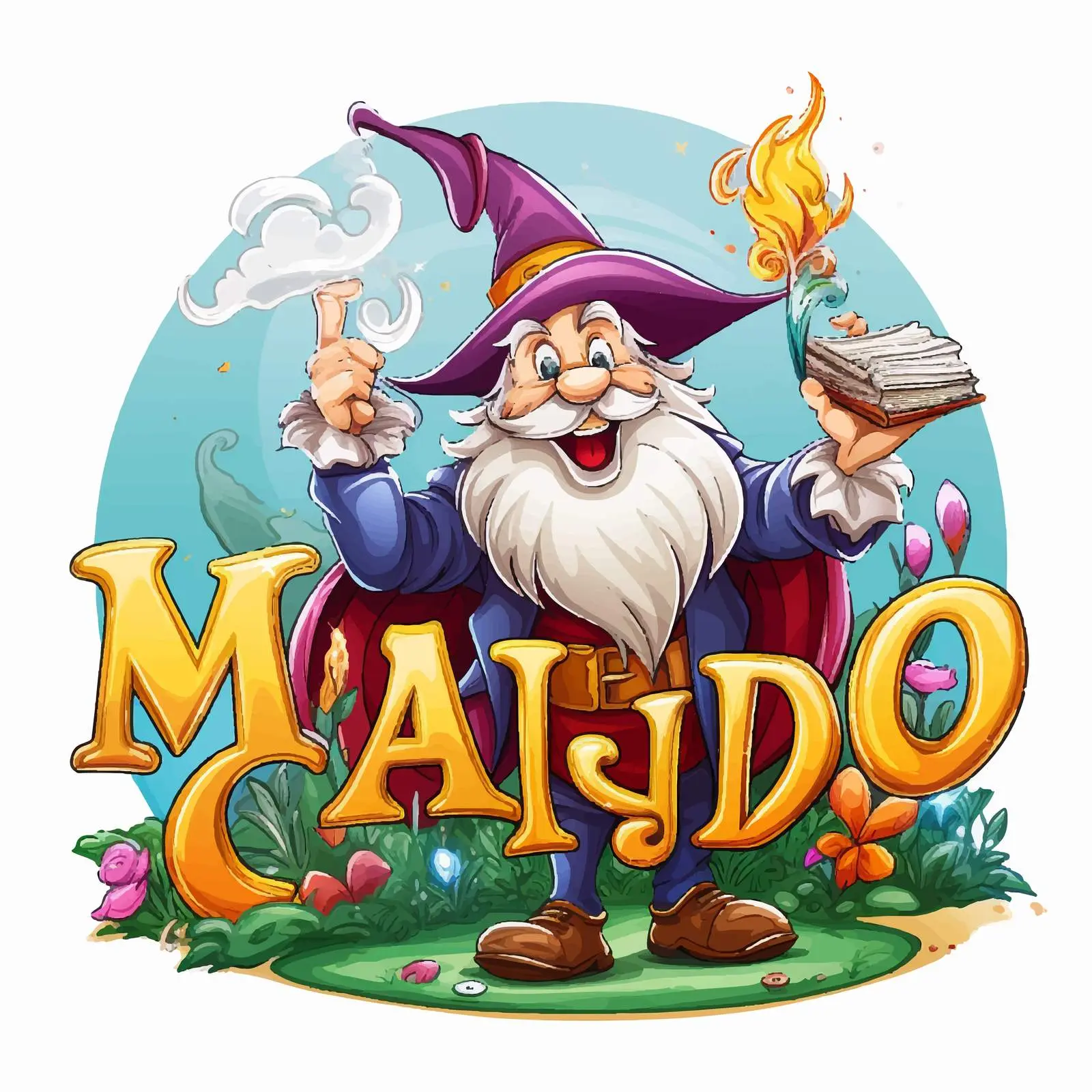Magic Land Font Design with Wizard Character — free download from Dotvec