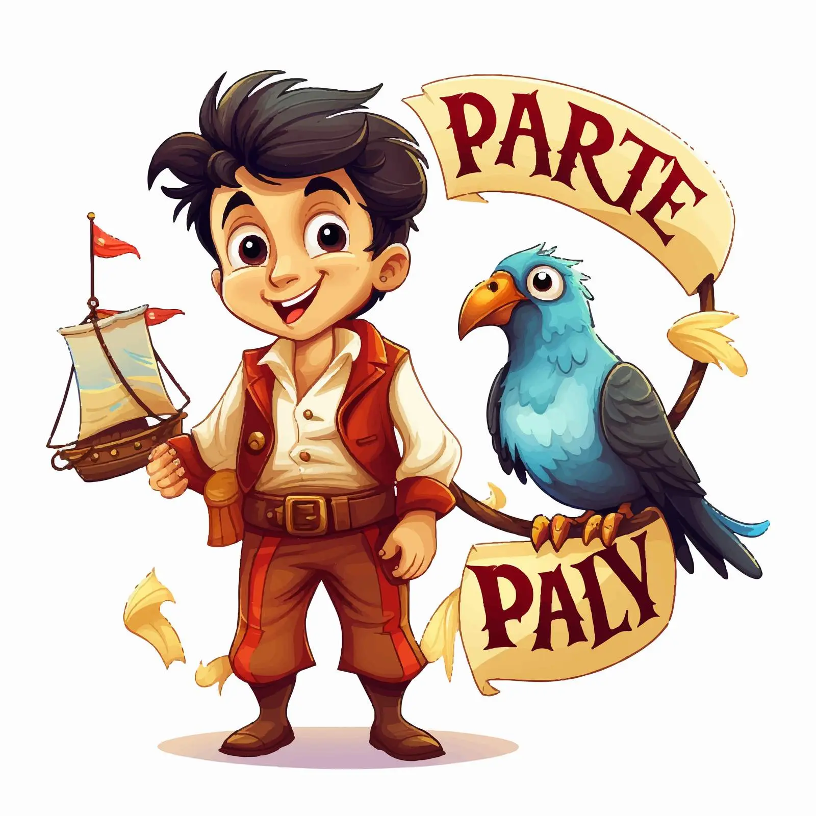 Pirate Party Font Design with Bird Graphics — free download from Dotvec