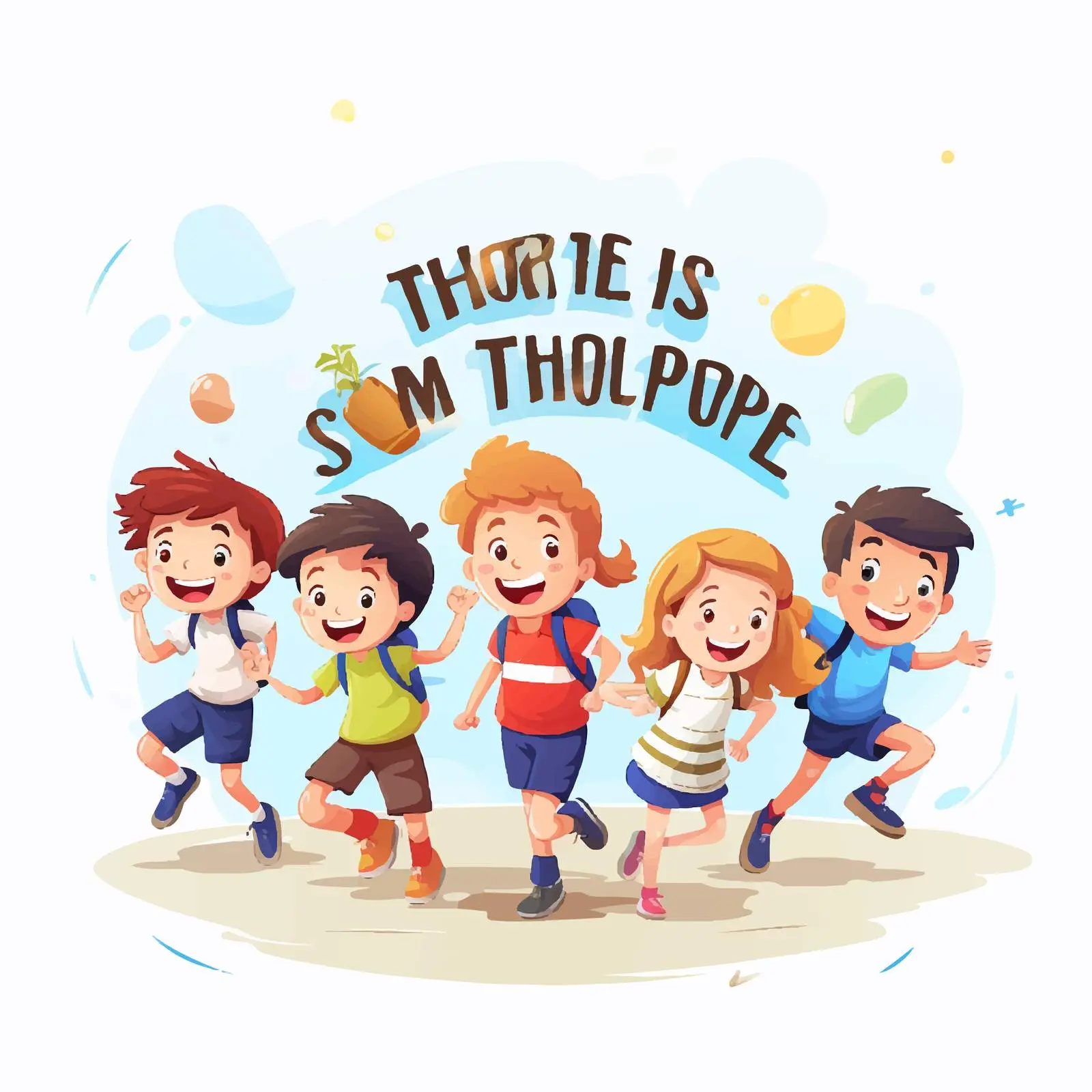 Playful Font Design for School Kids Illustration – free fun visuals image from Dotvec