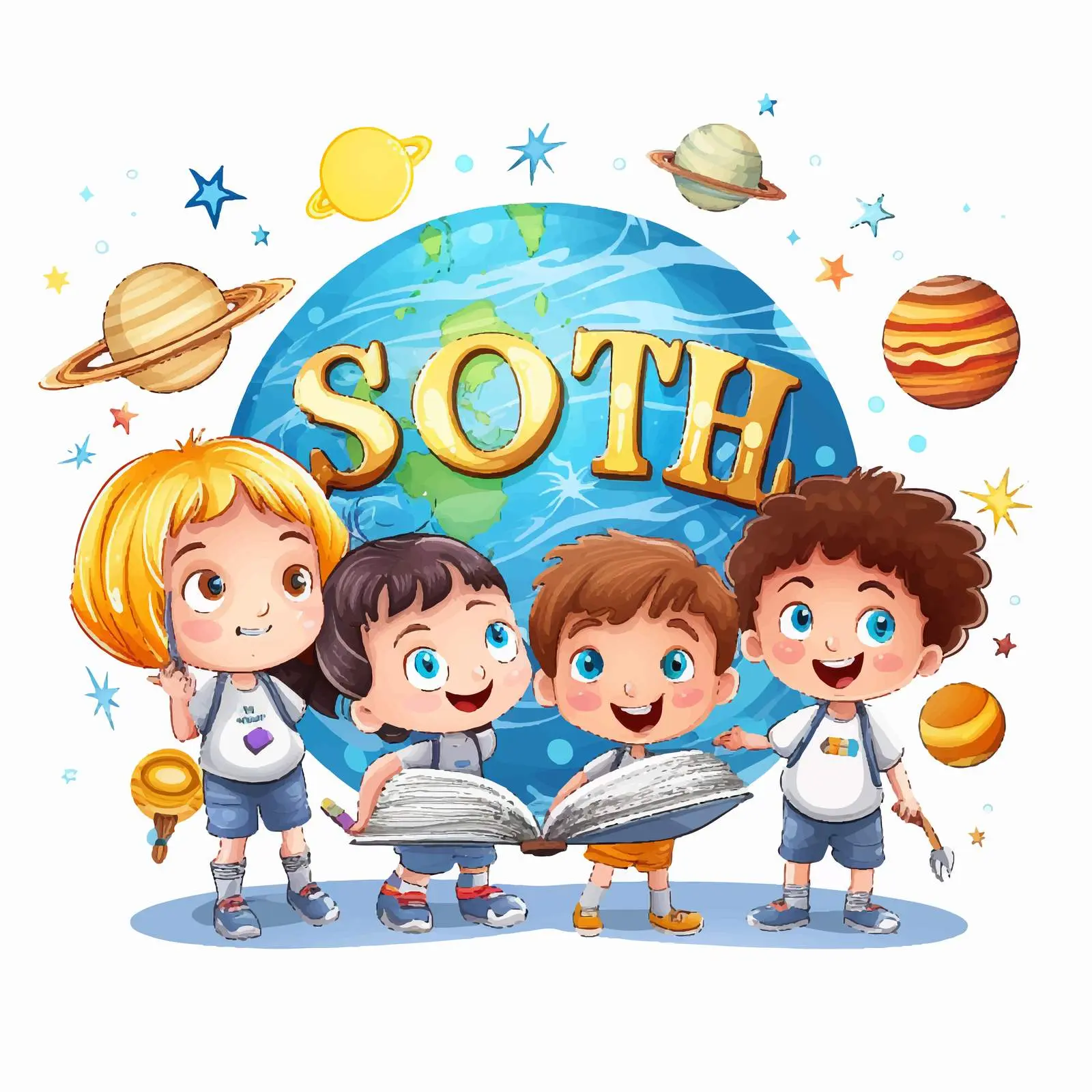 Science Themed Font Design for Kids — free download from Dotvec