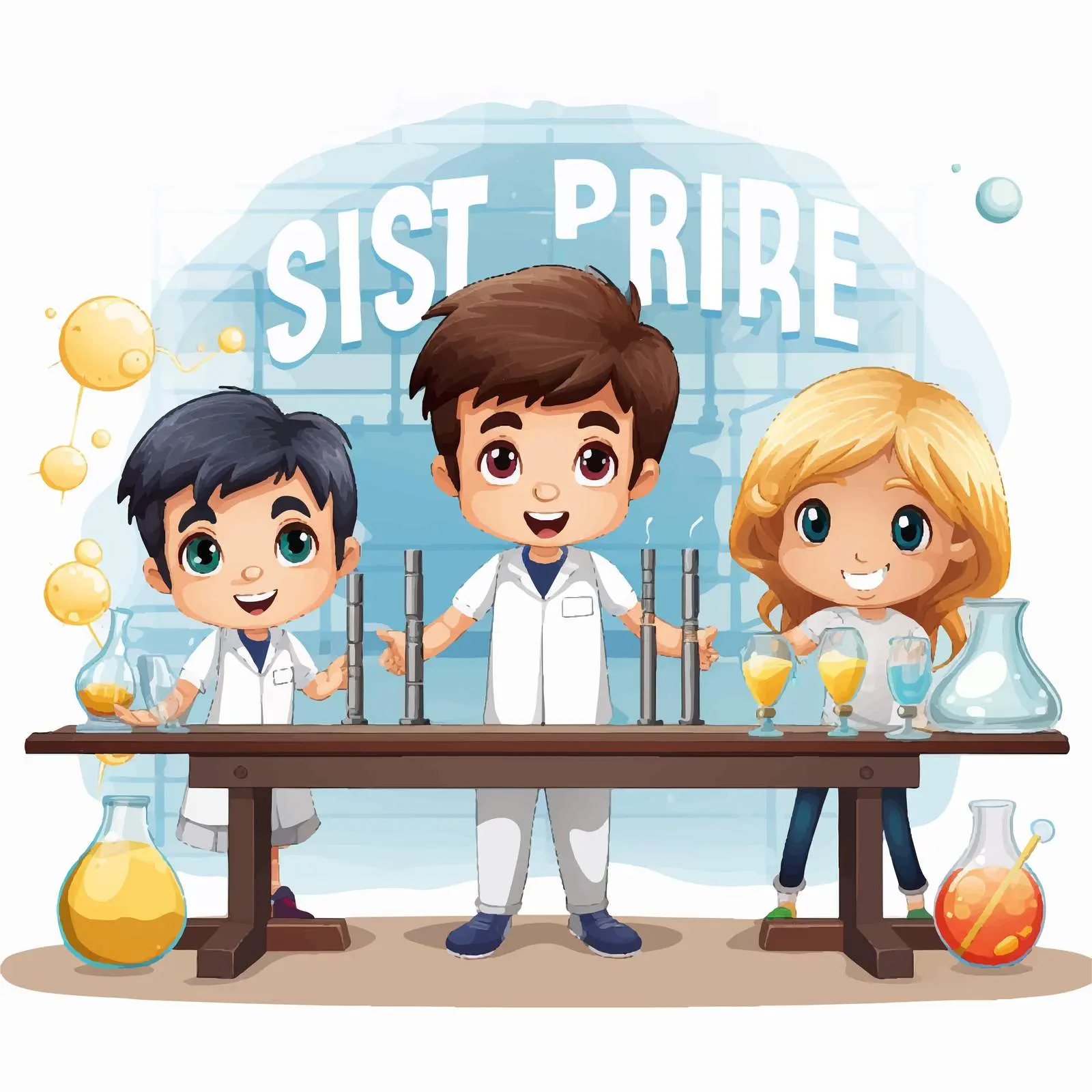 Fun Science Font Design for Kids Learning – free science theme image from Dotvec