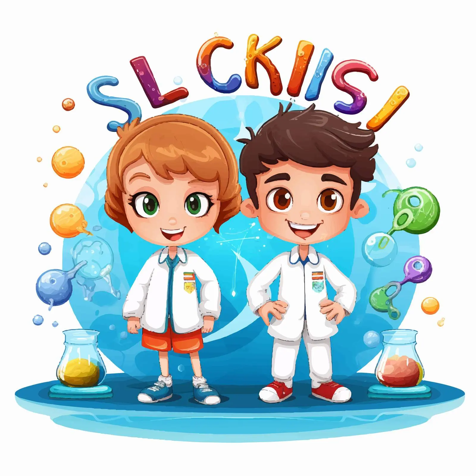 Fun Science Fonts for Kids Learning — free download from Dotvec