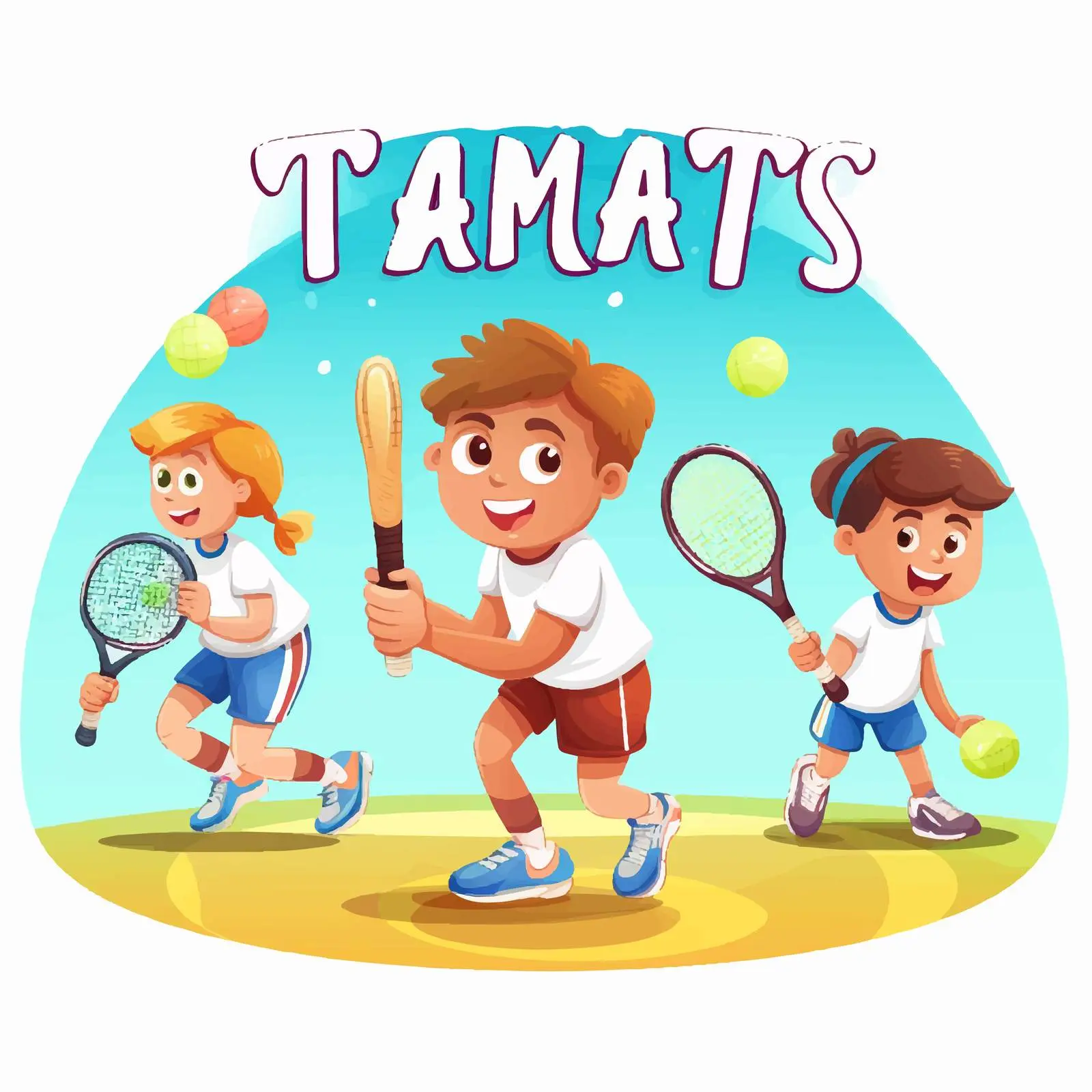 Boys Playing Tennis in Sport Design Vector — free download from Dotvec