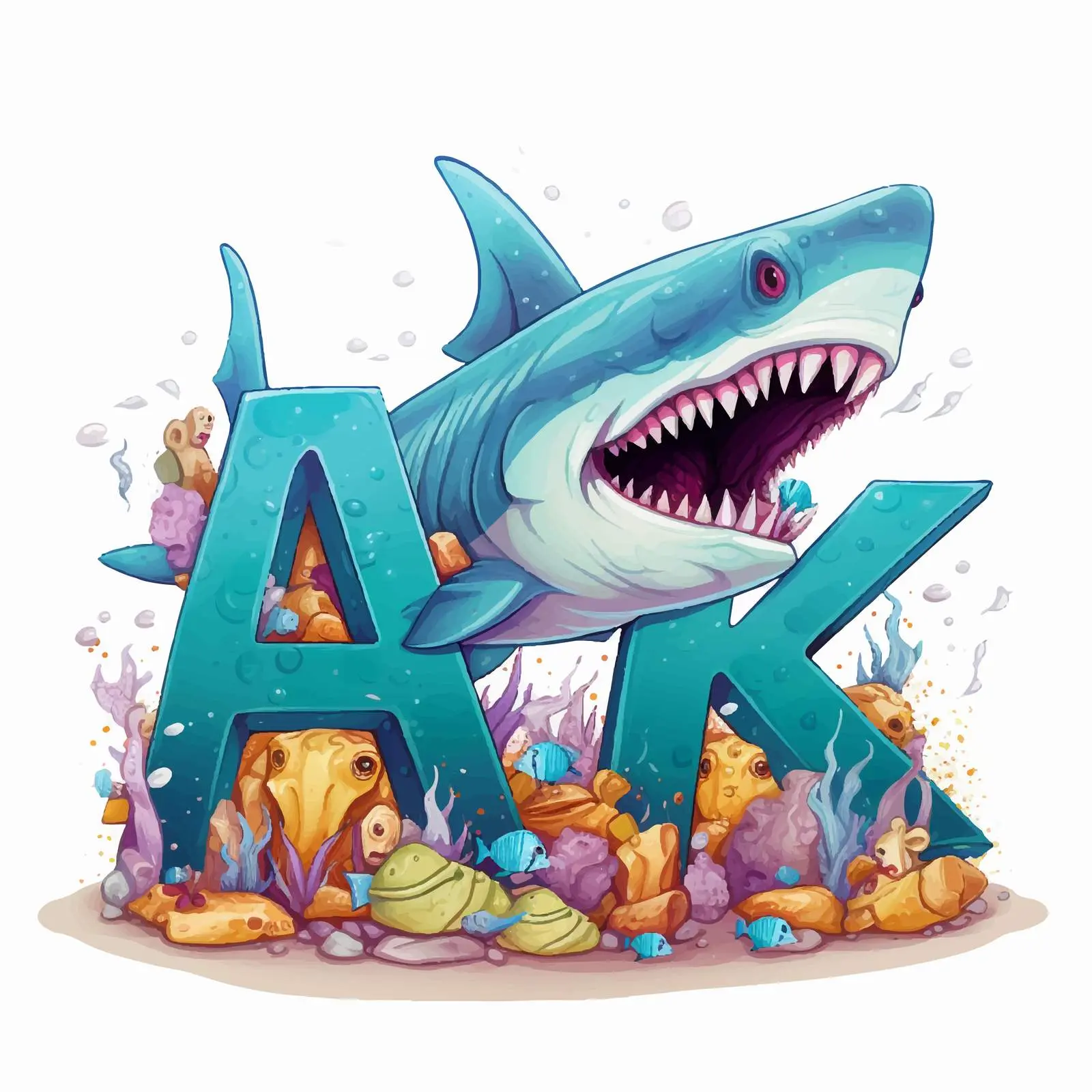 Shark Attack Typography Vector Illustration — free download from Dotvec
