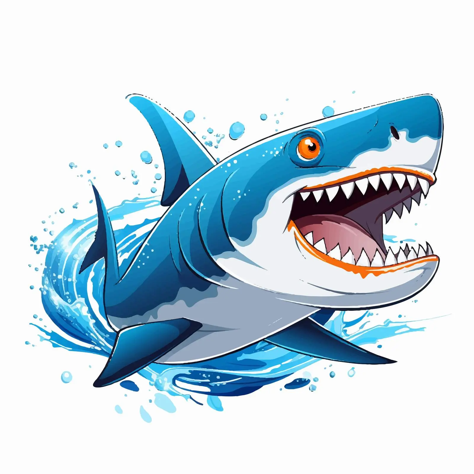 Shark Attack Illustration with Typography Design — free download from Dotvec