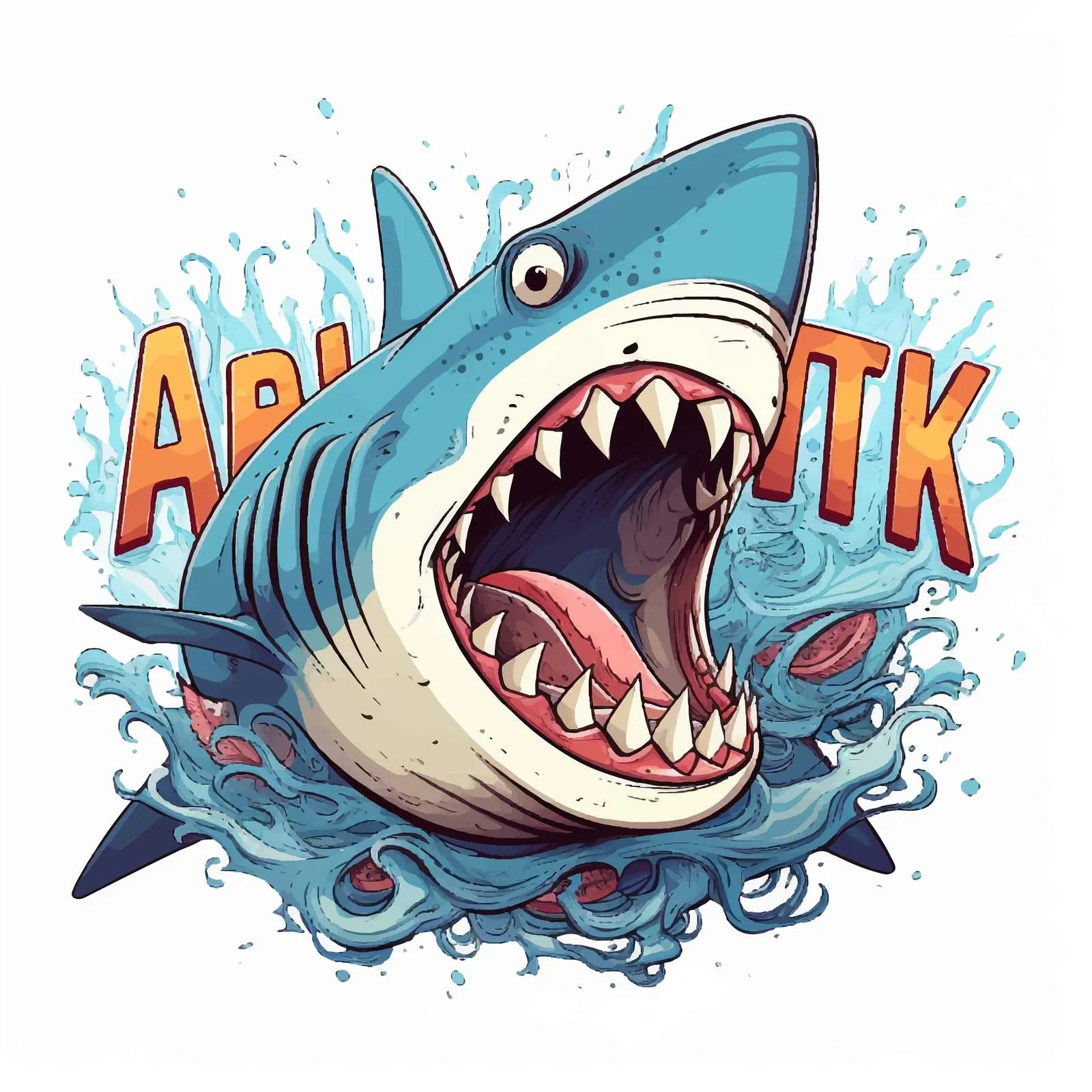 Shark Attack Typography Vector Illustration — free download from Dotvec
