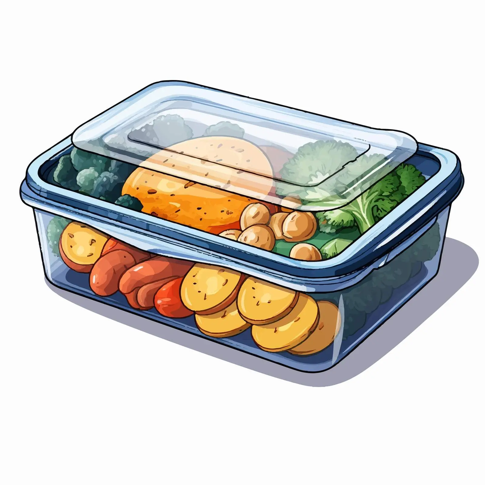 Cartoon Food Container Vector Illustration — free download from Dotvec