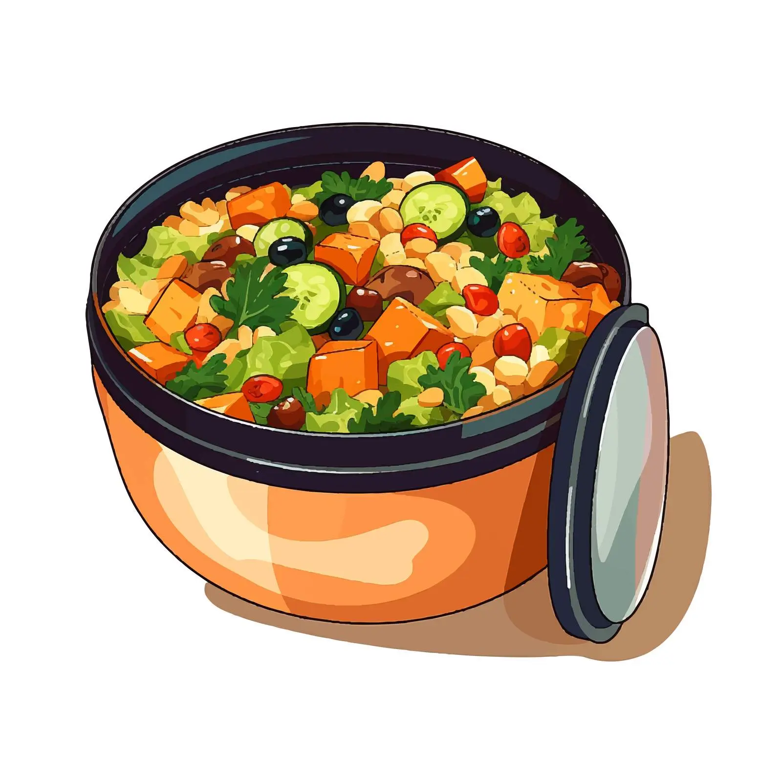 Cartoon Food Container Vector Illustration — free download from Dotvec