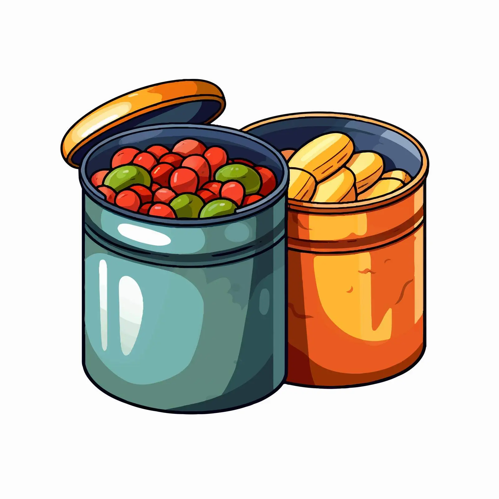 Colorful Cartoon Food Container Vector Illustration – free cooking essentials image from Dotvec