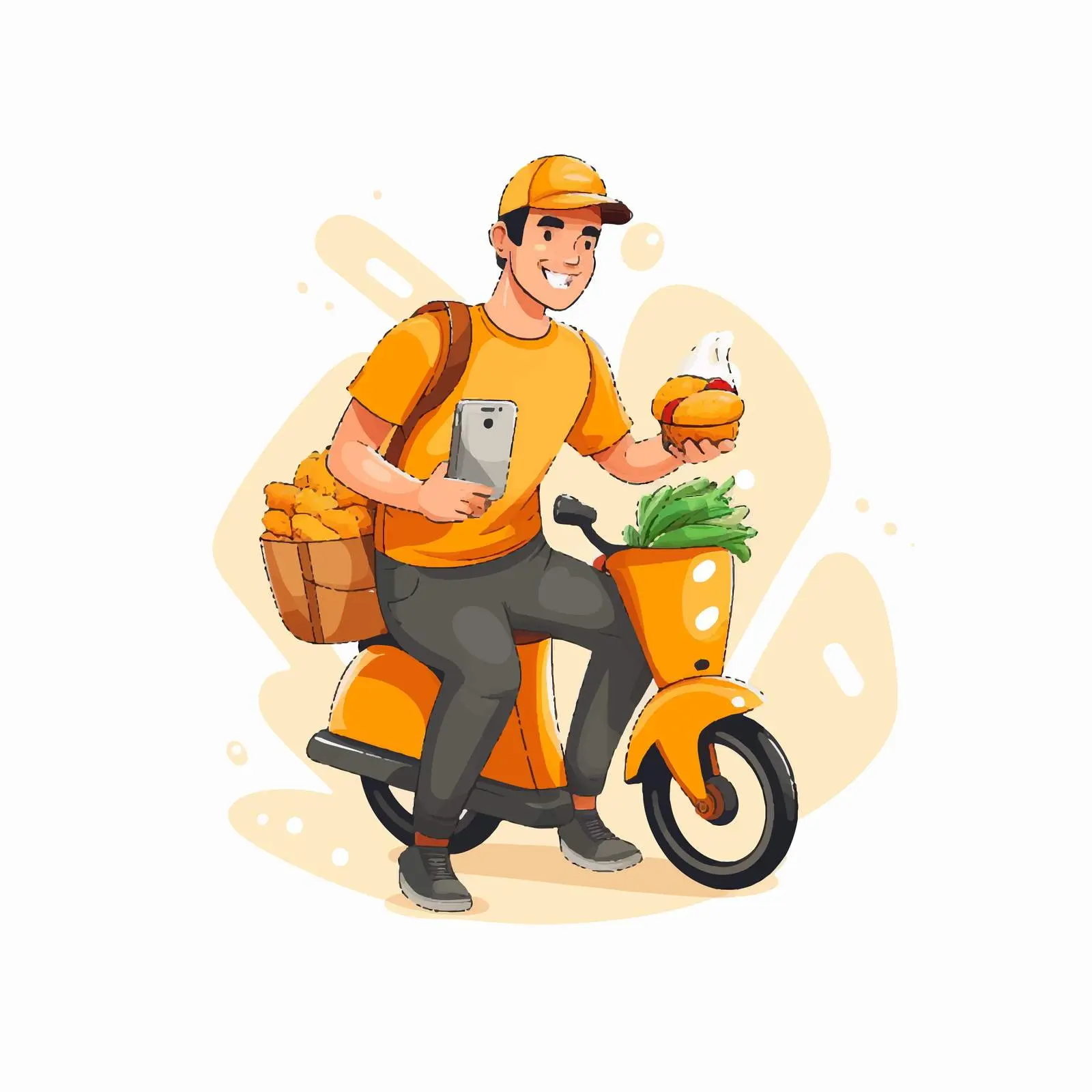 Food Delivery Logo with Bicycle Courier – free urban transport image from Dotvec