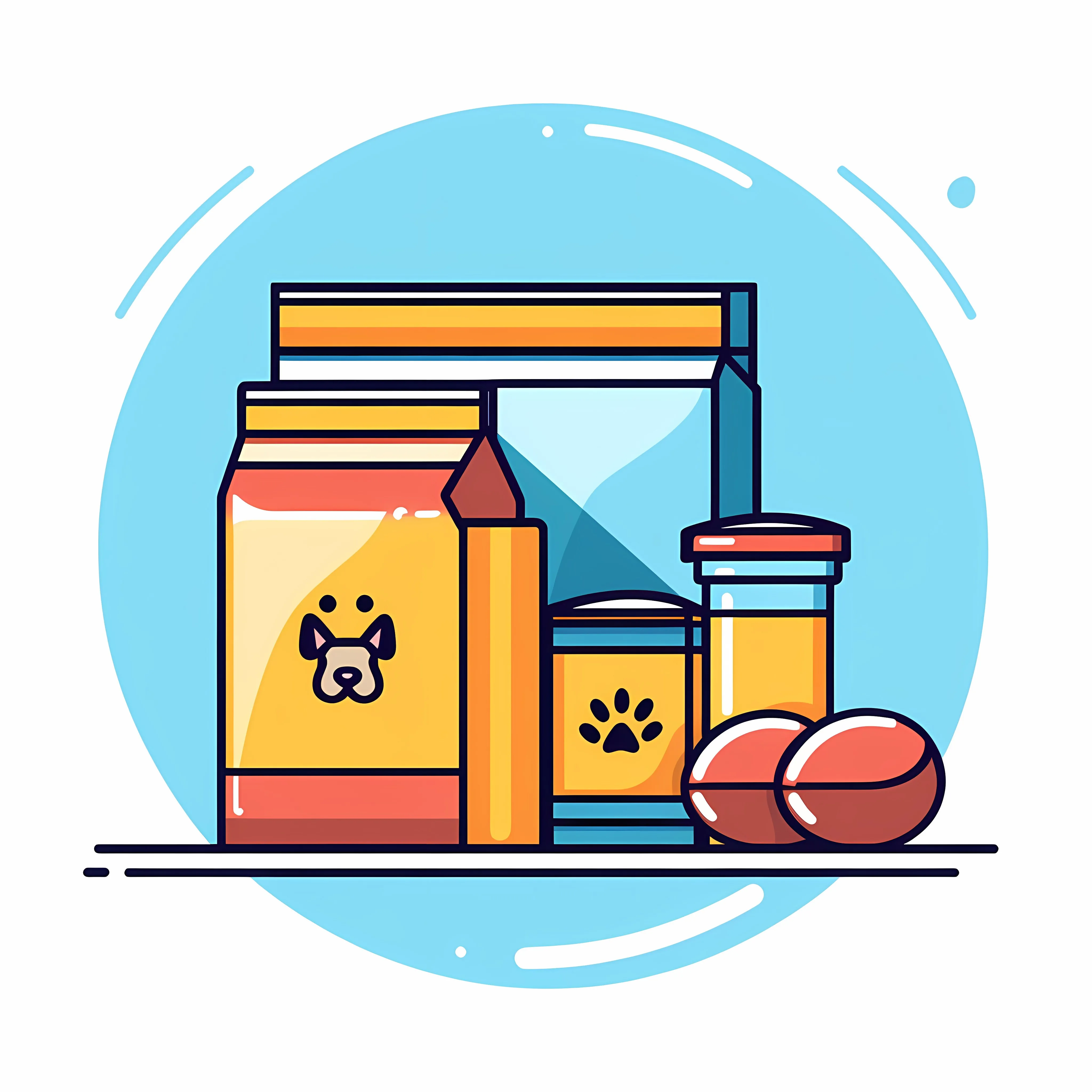 Veterinary Food Pack for Pet Shops Illustration — free download from Dotvec